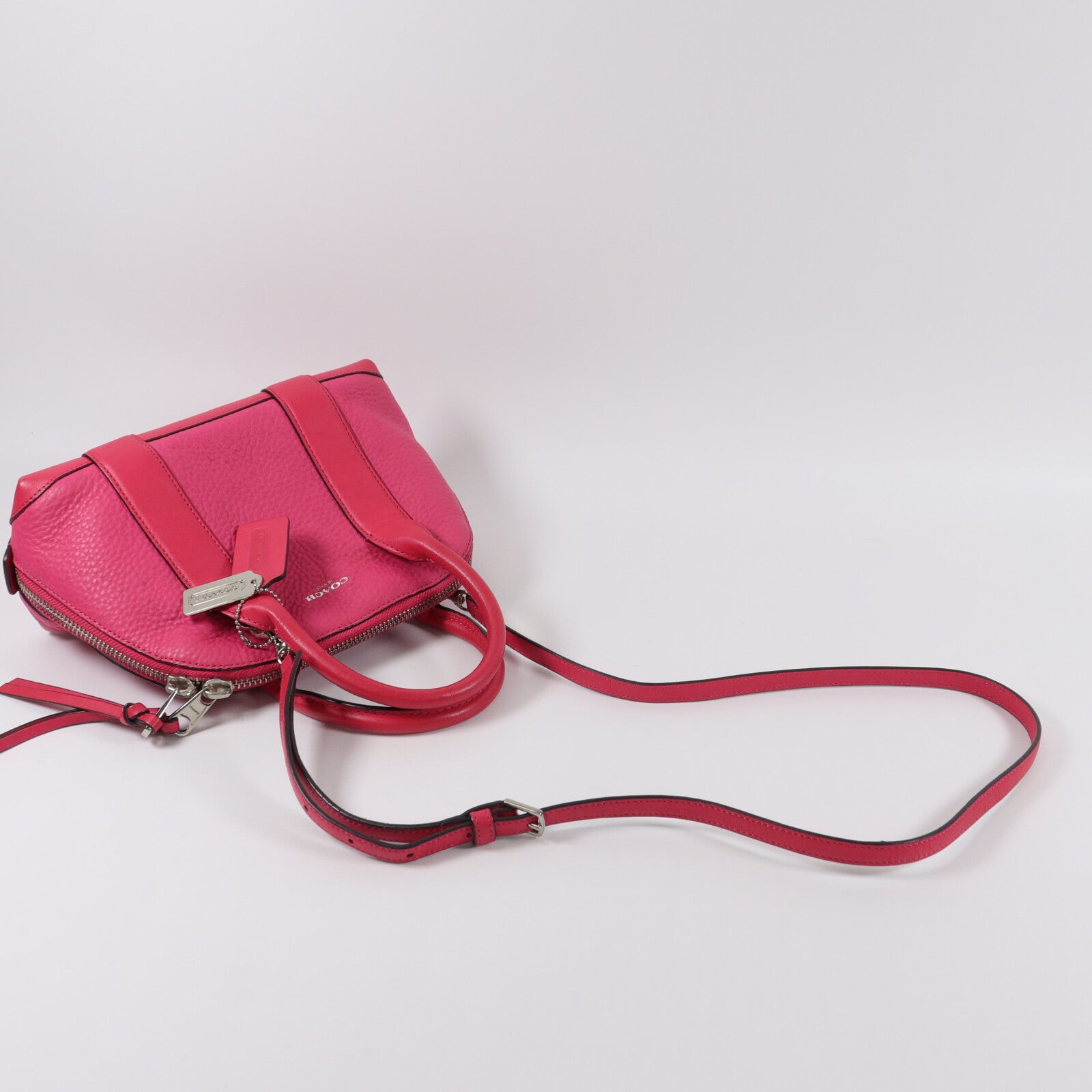 COACH 牛皮皮革Bleecker Mini Preston Satchel手挽肩背兩用袋