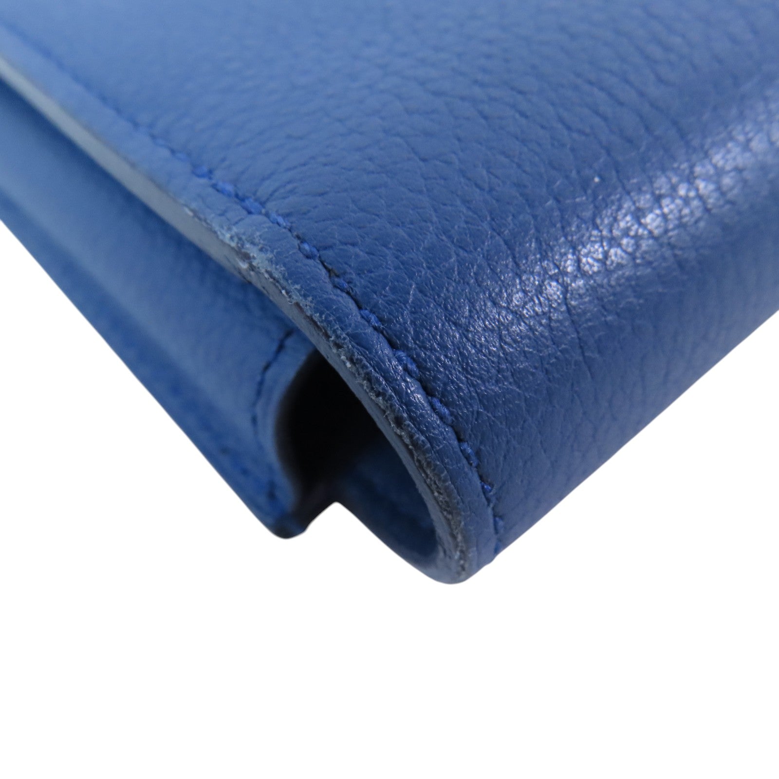 HERMES 【激減優惠】Evercolor皮革Passant Logue Wallet銀扣長錢包