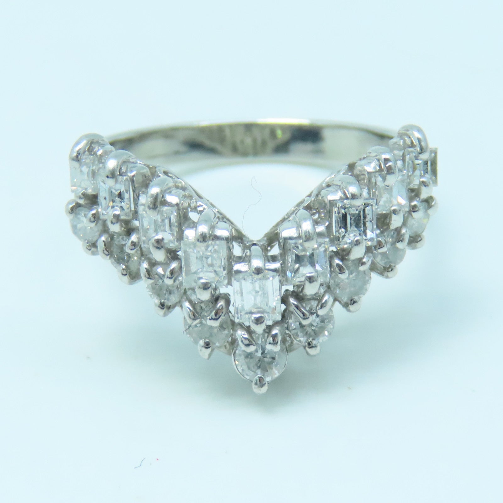 JEWELRY PT900 Platinum Diamond Ring 1.00ct Diamond Ring US#7