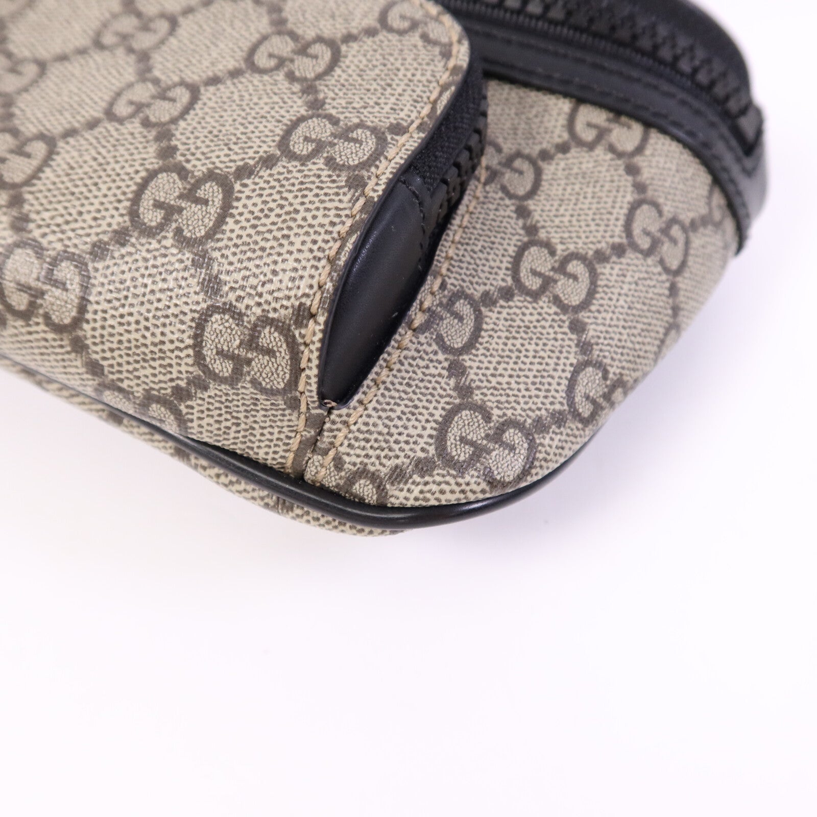 GUCCI 塗層帆布GG Supreme Waist Bag銀扣腰包