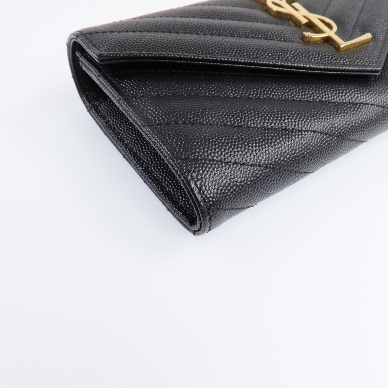 SAINT LAURENT 牛皮皮革Long Wallet金扣長錢包