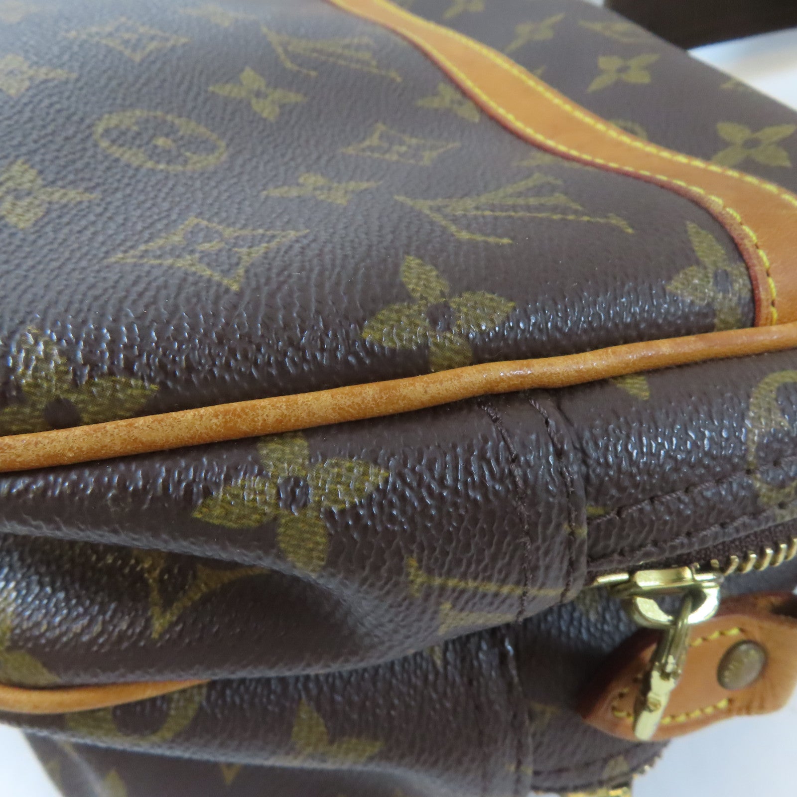 LOUIS VUITTON Monogram Reporter PM金扣肩背袋啡色