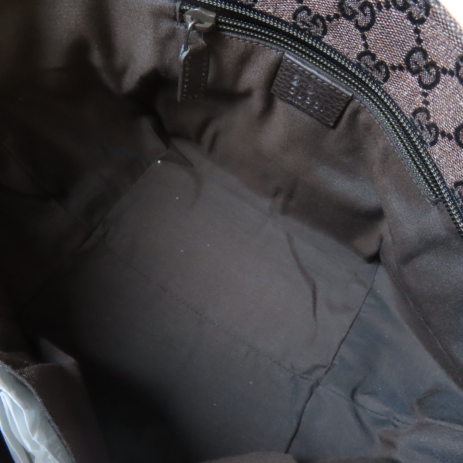 GUCCI 【激減優惠】帆布Tote Bag銀扣手挽袋啡色