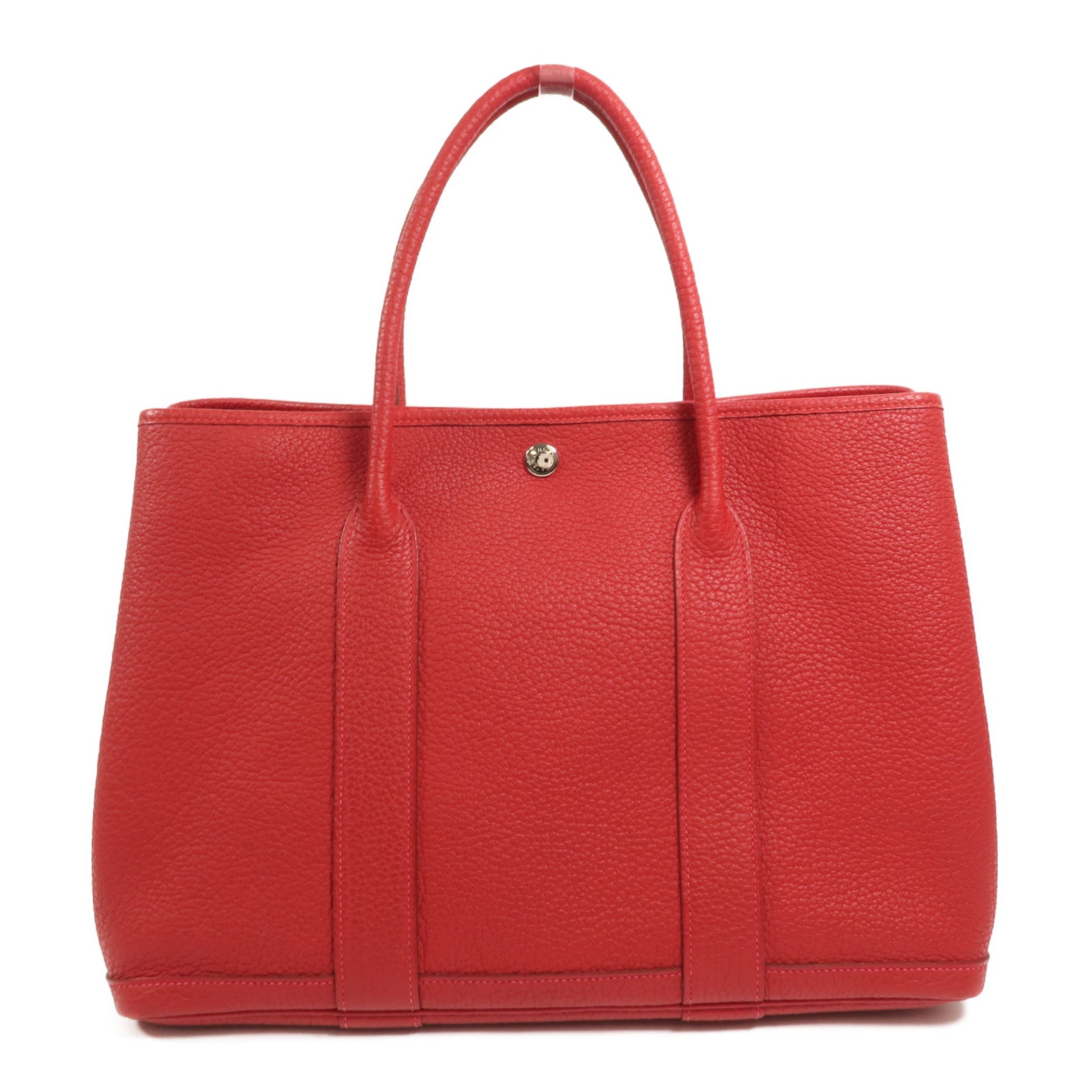 HERMES Country皮革Garden Party PM手挽袋Rouge Piment