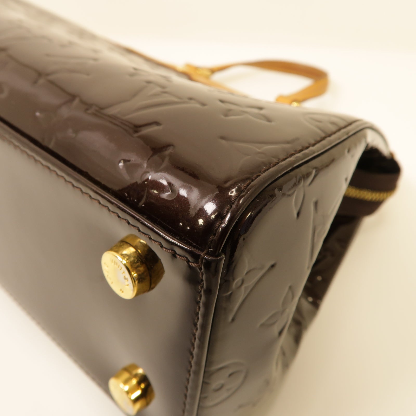 LOUIS VUITTON 【激減優惠】Vernis Brea MM金扣手挽肩背兩用袋酒紅色