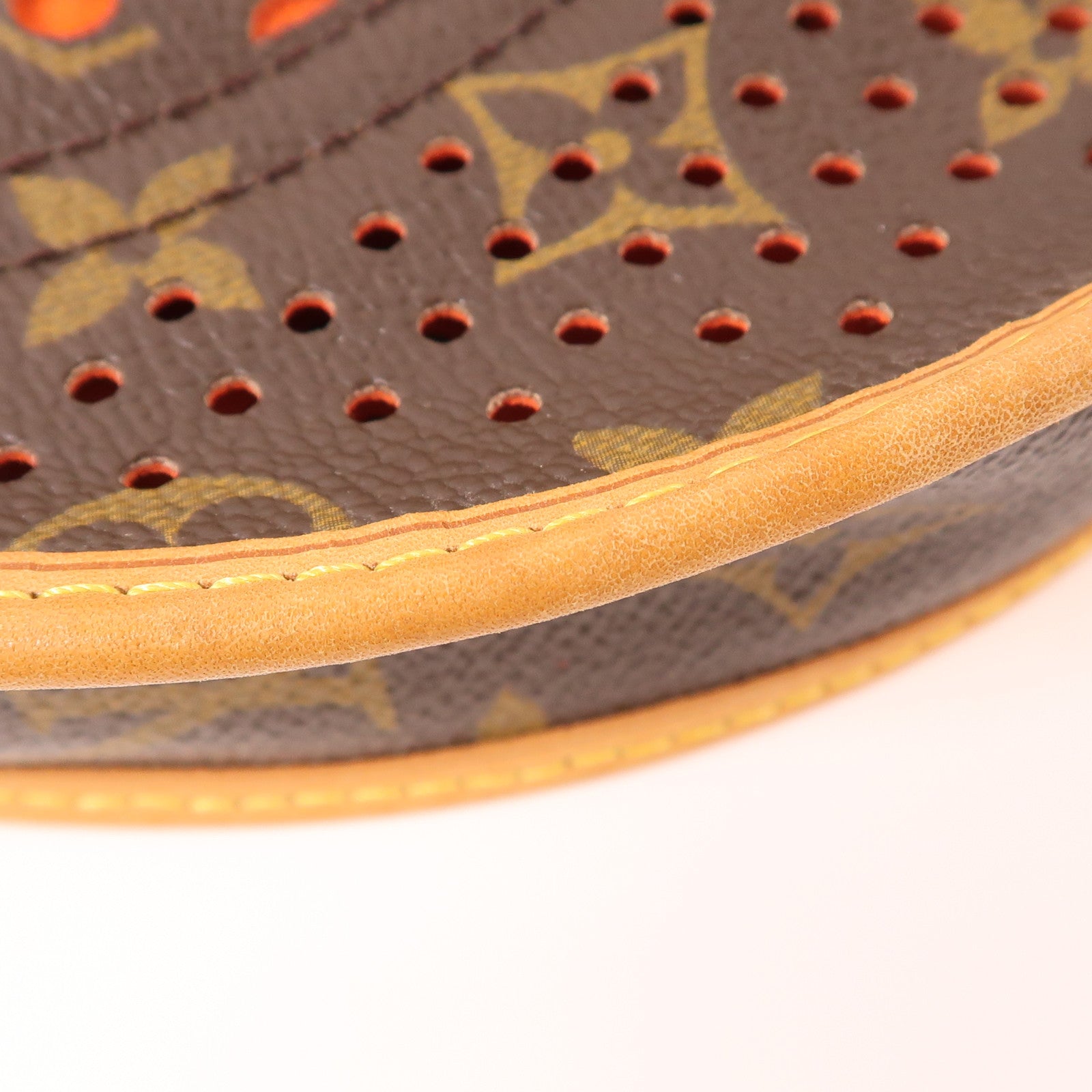 LOUIS VUITTON LV GHW Demi Lune Shoulder Bag M95178 Monogram Perfo Brown/Red