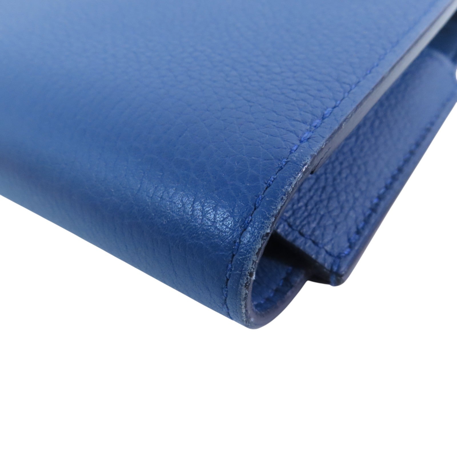 HERMES 【激減優惠】Evercolor皮革Passant Logue Wallet銀扣長錢包