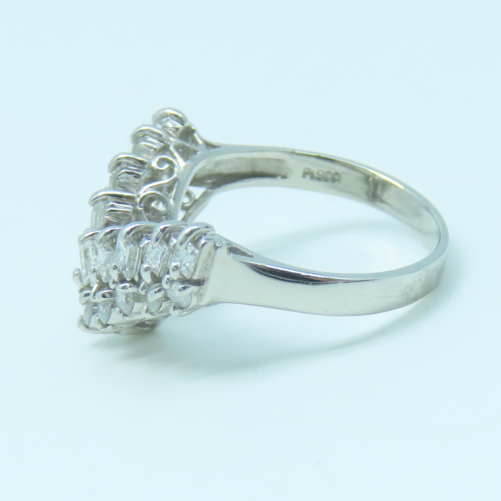 JEWELRY PT900 Platinum Diamond Ring 1.00ct Diamond Ring US#7