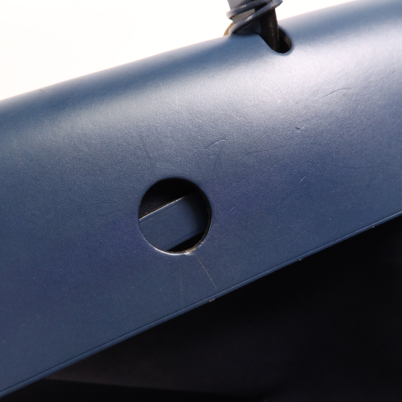 HERMES 帆布/皮革Herbag Backpack銀扣背包Navy