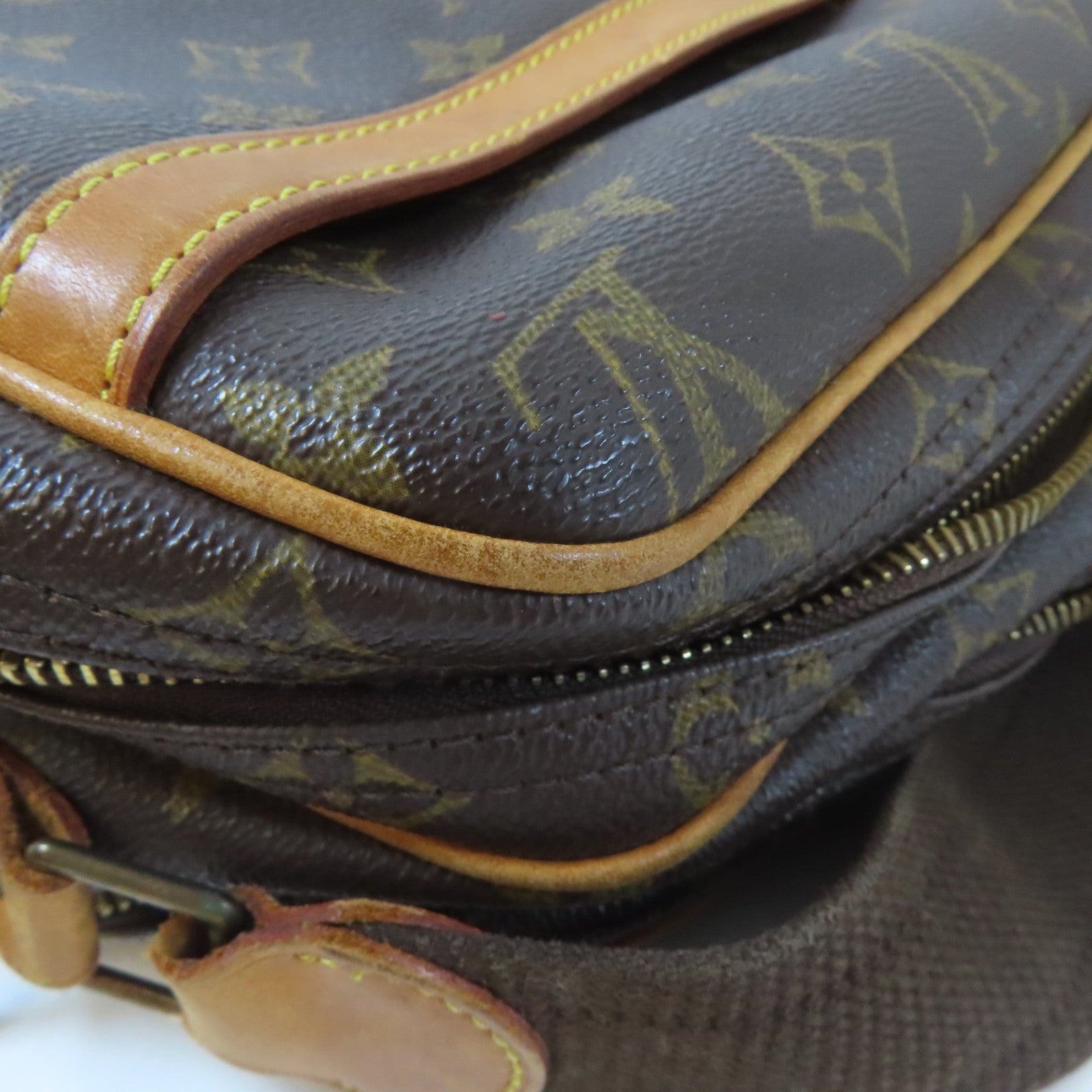 LOUIS VUITTON Monogram Reporter PM金扣肩背袋啡色