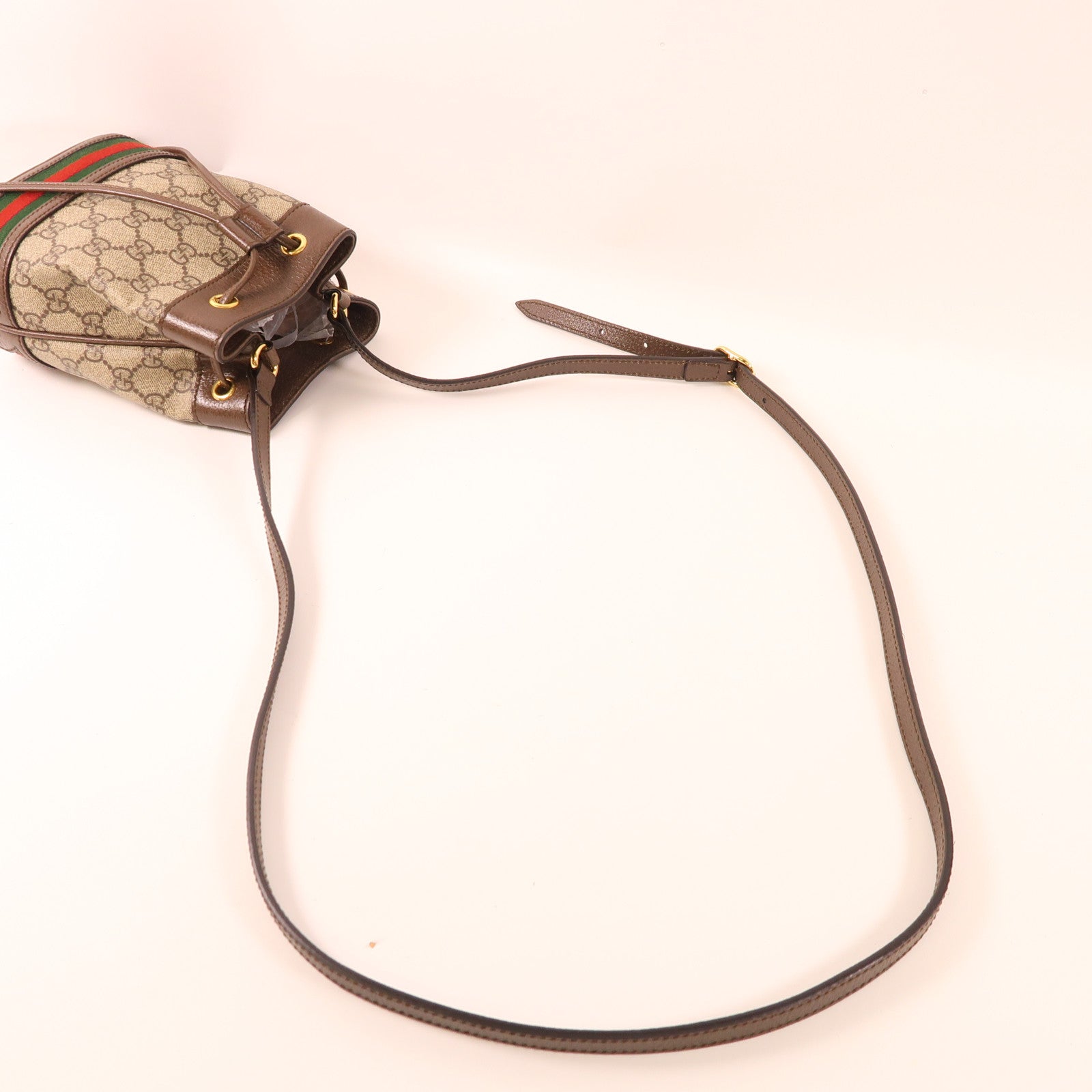 GUCCI 塗層帆布Ophidia Bucket Bag金扣肩背袋
