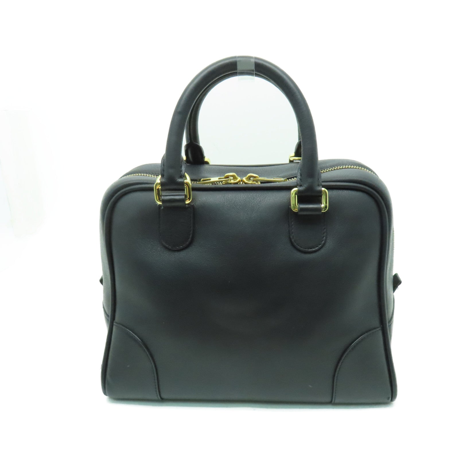LOEWE 【激減優惠】牛皮皮革Amazona 75金扣手挽肩背兩用袋黑色