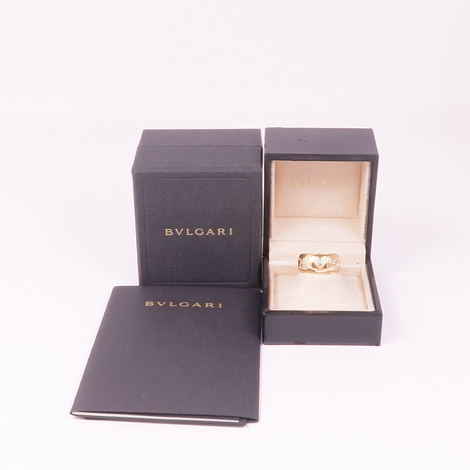 BVLGARI 18K玫瑰金Bvlgari Monologo Diamond鑽石戒指US#8.5/BVLGARI#59