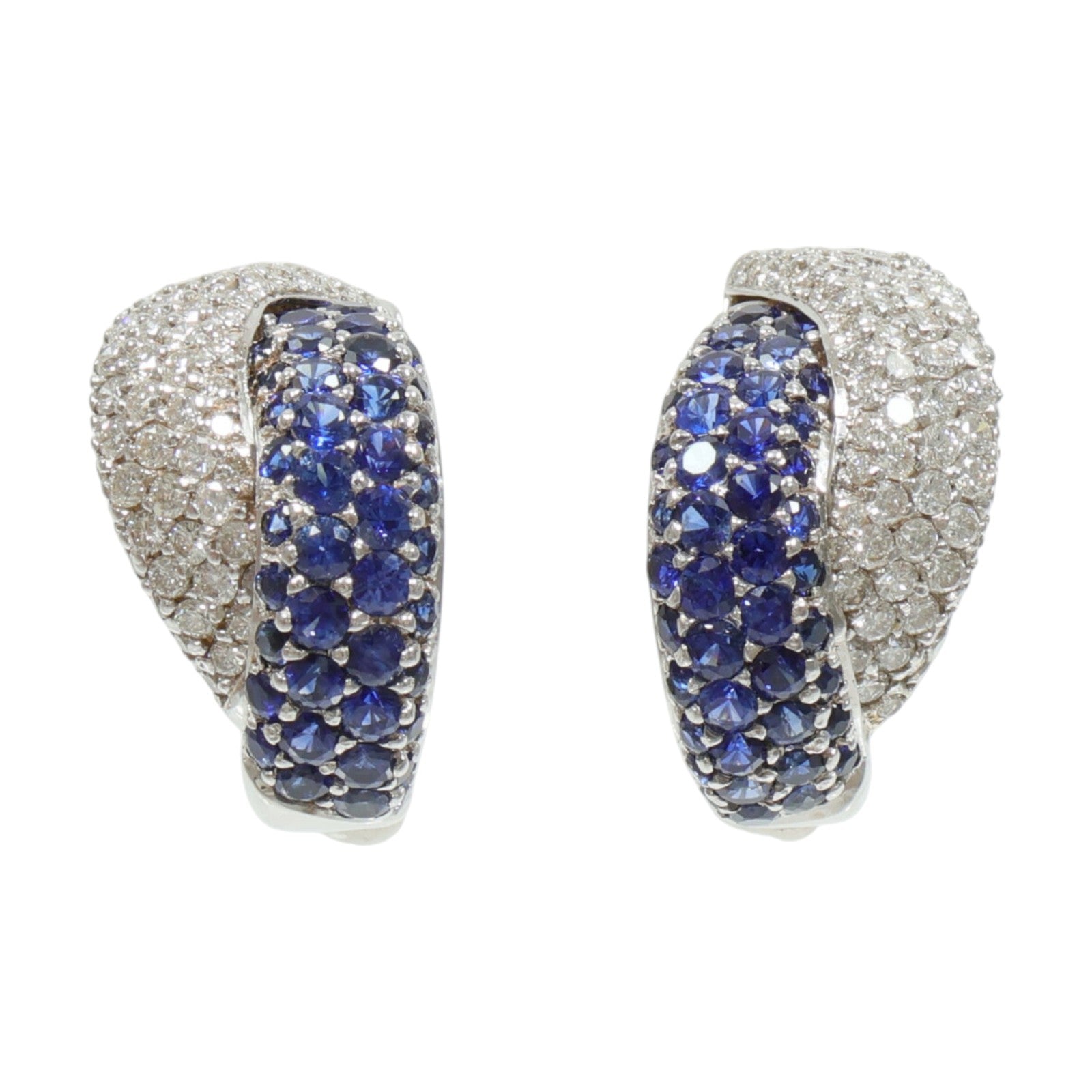 JEWELRY 18K白金Sapphire Diamond Earrings石/鑽石耳環
