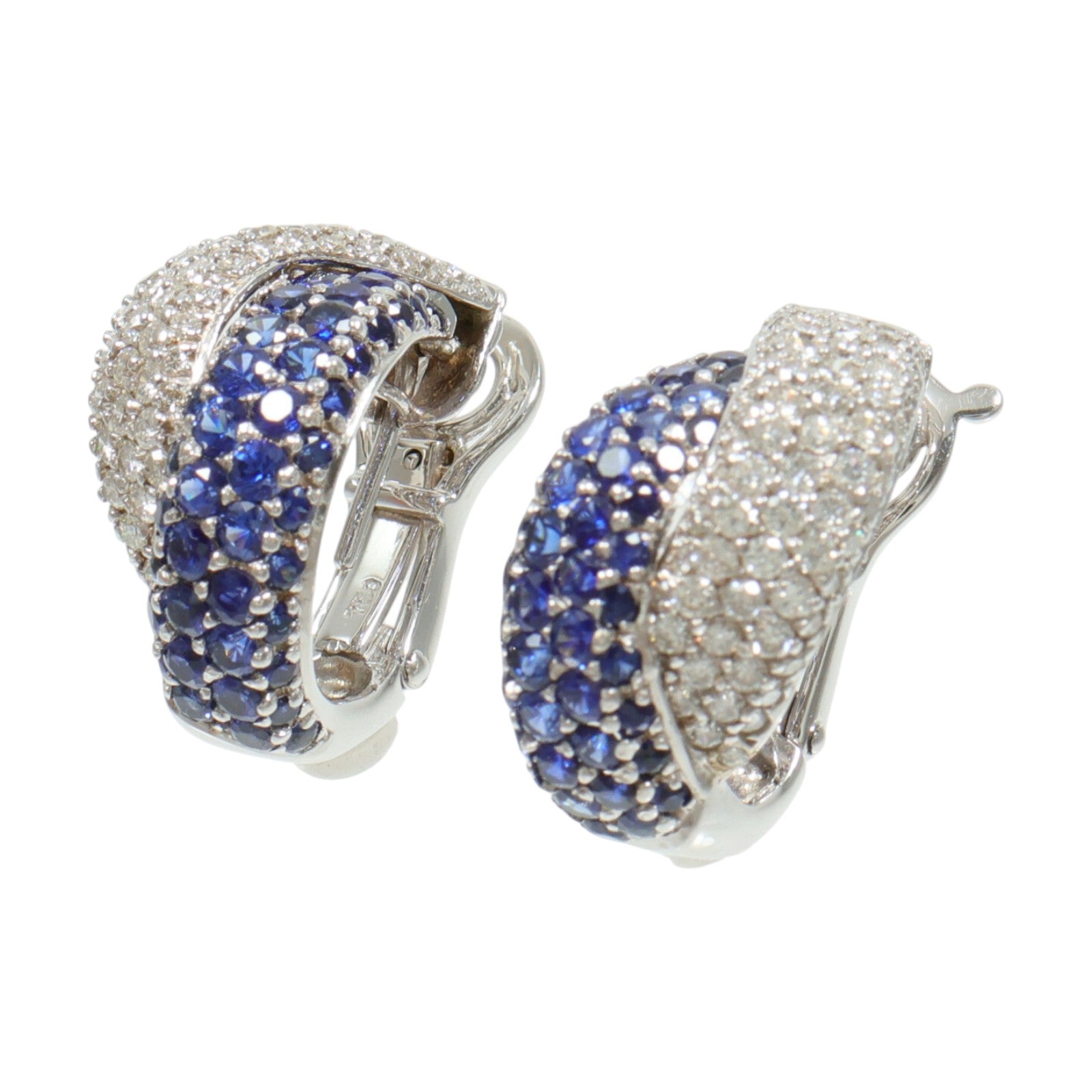 JEWELRY 18K白金Sapphire Diamond Earrings石/鑽石耳環