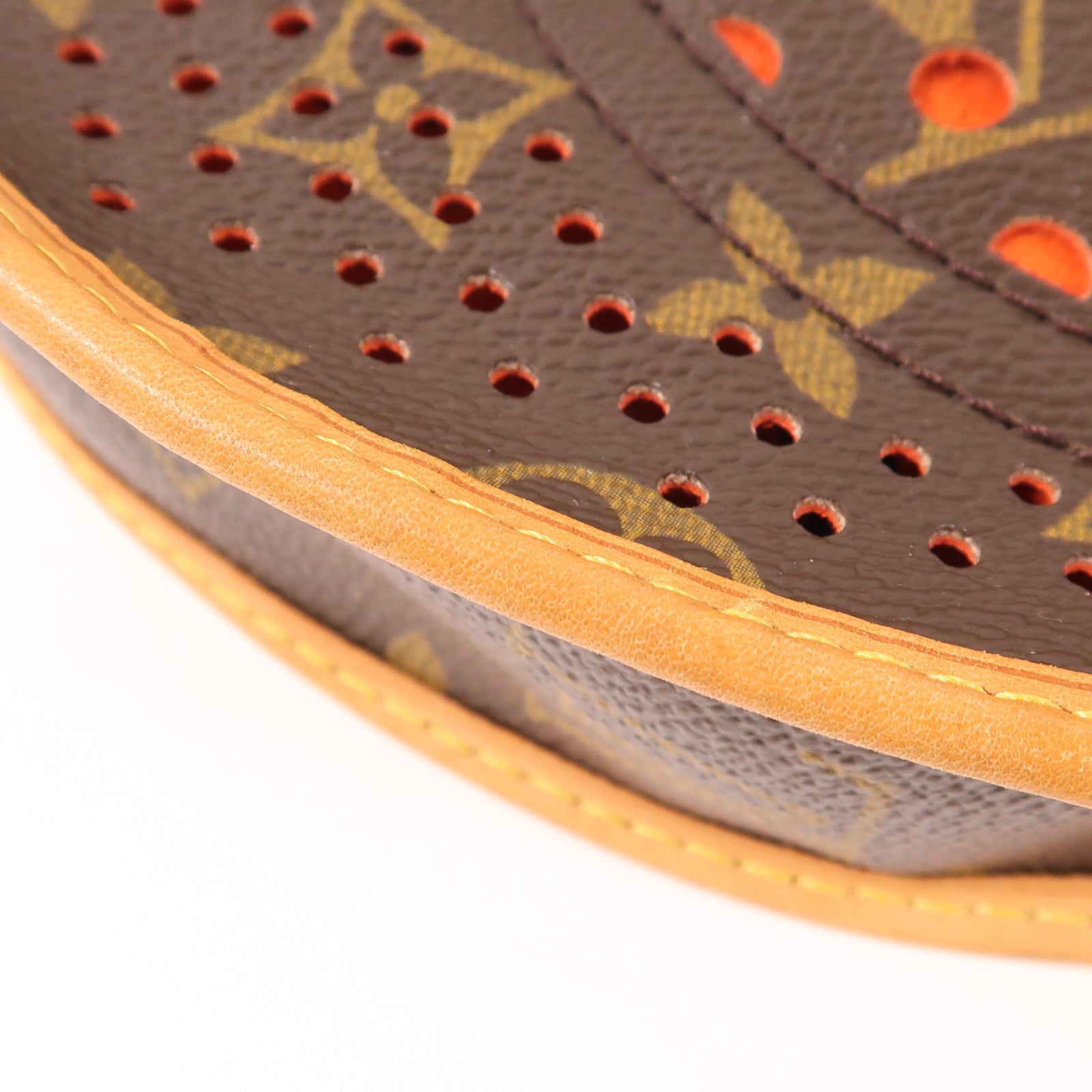 LOUIS VUITTON LV GHW Demi Lune Shoulder Bag M95178 Monogram Perfo Brown/Red