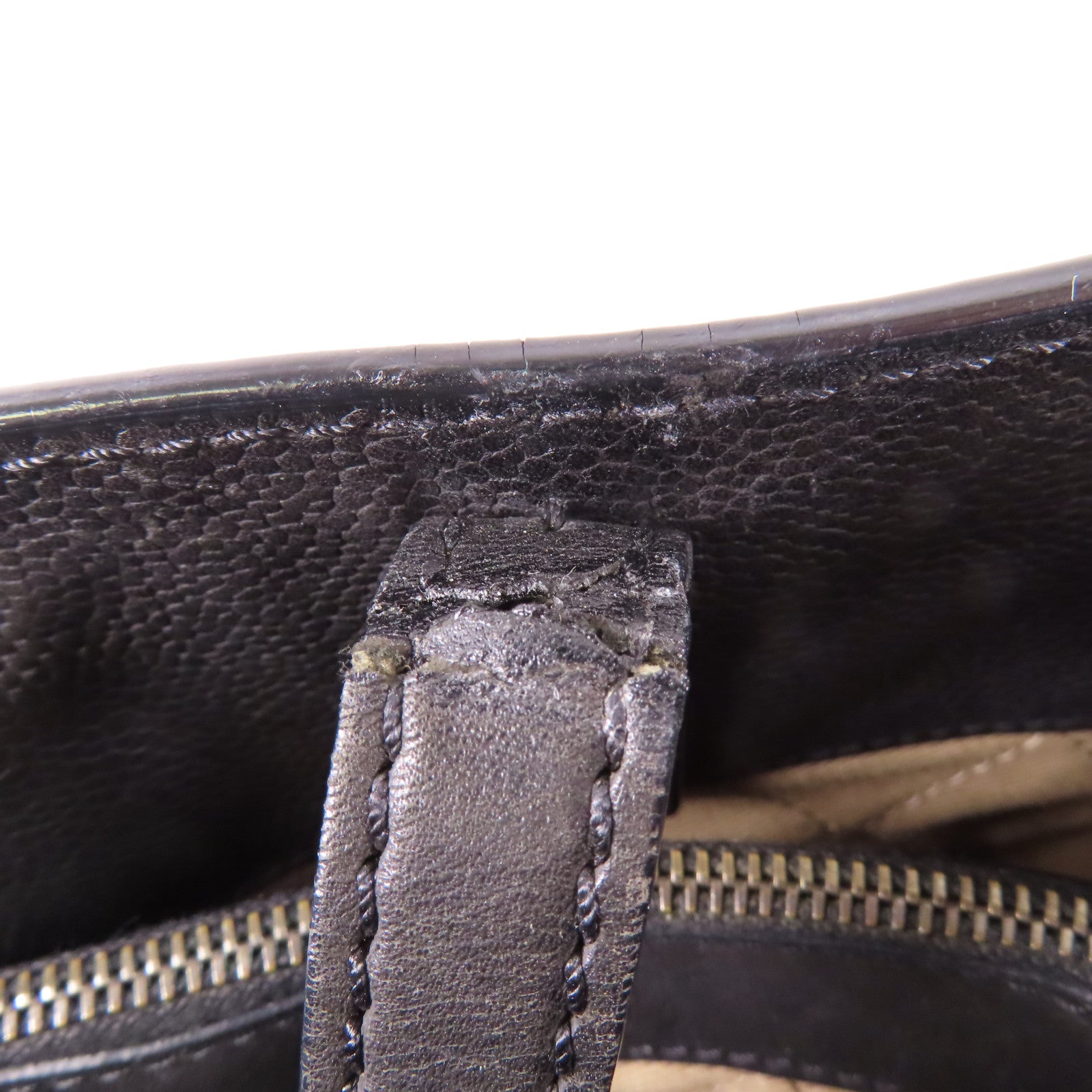 CHANEL 牛皮皮革2Way Shoulder銀扣手挽肩背兩用袋