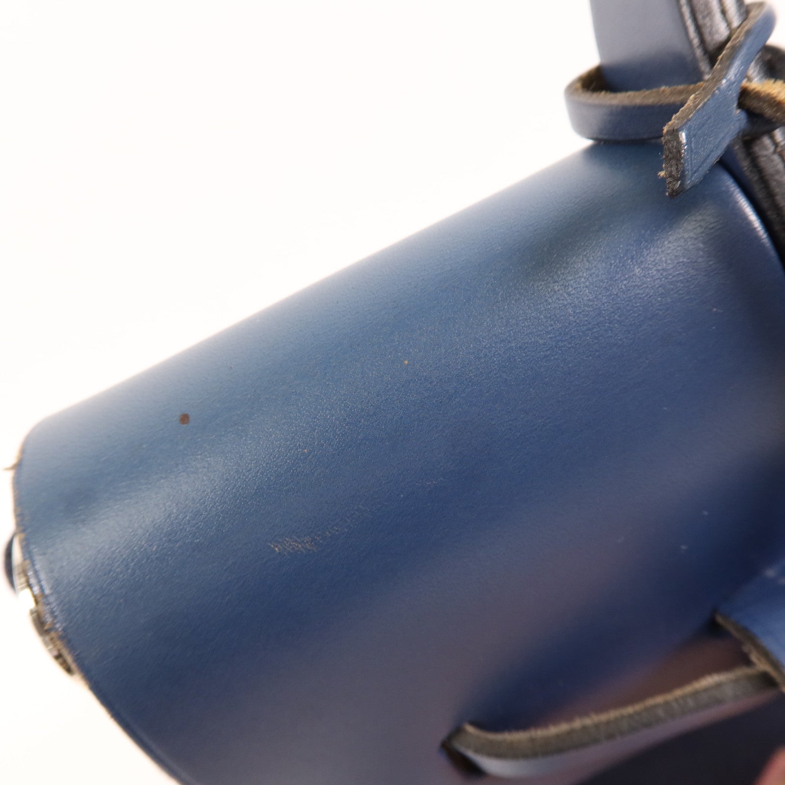 HERMES 帆布/皮革Herbag Backpack銀扣背包Navy