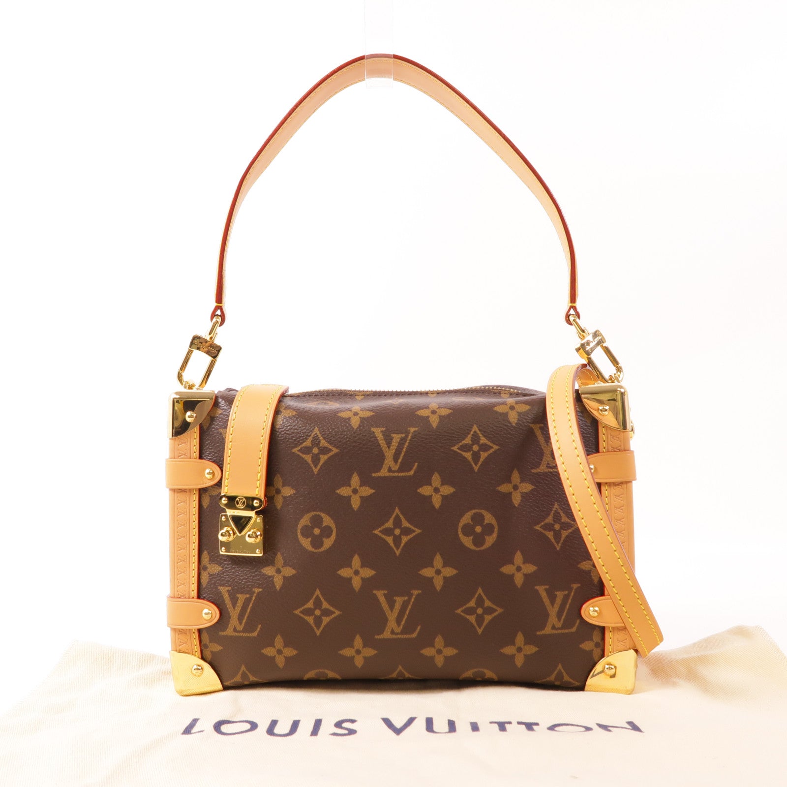 LOUIS VUITTON Monogram Side Trunk金扣手挽肩背兩用袋