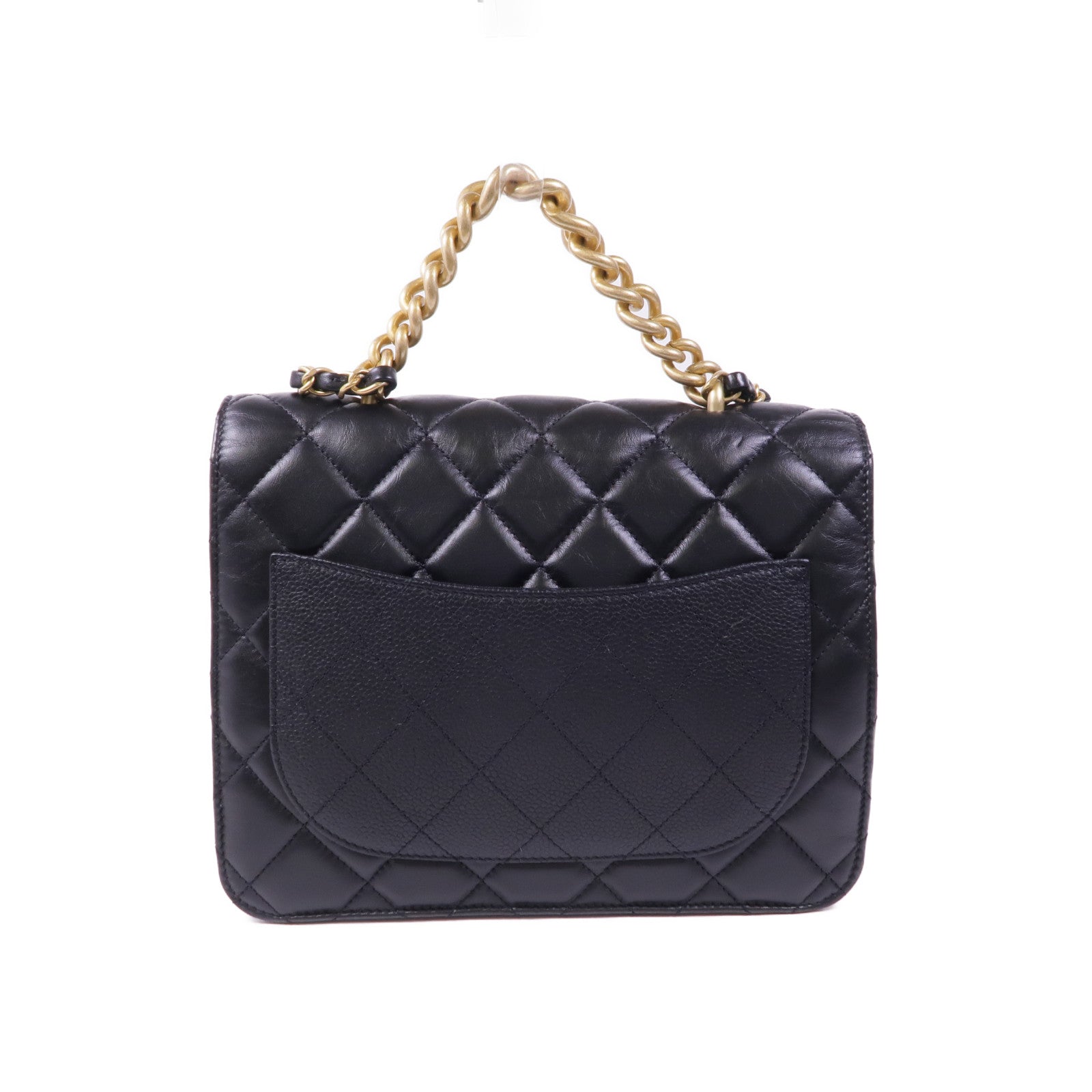 CHANEL 牛皮皮革Chain Shoulder金扣鏈帶肩背袋