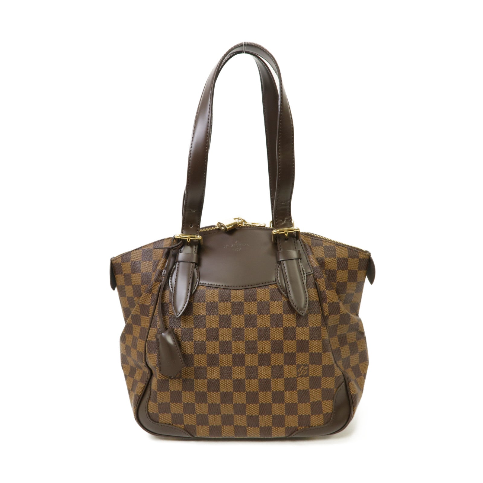 LOUIS VUITTON 【激減優惠】Damier Verona MM金扣肩背袋棕色