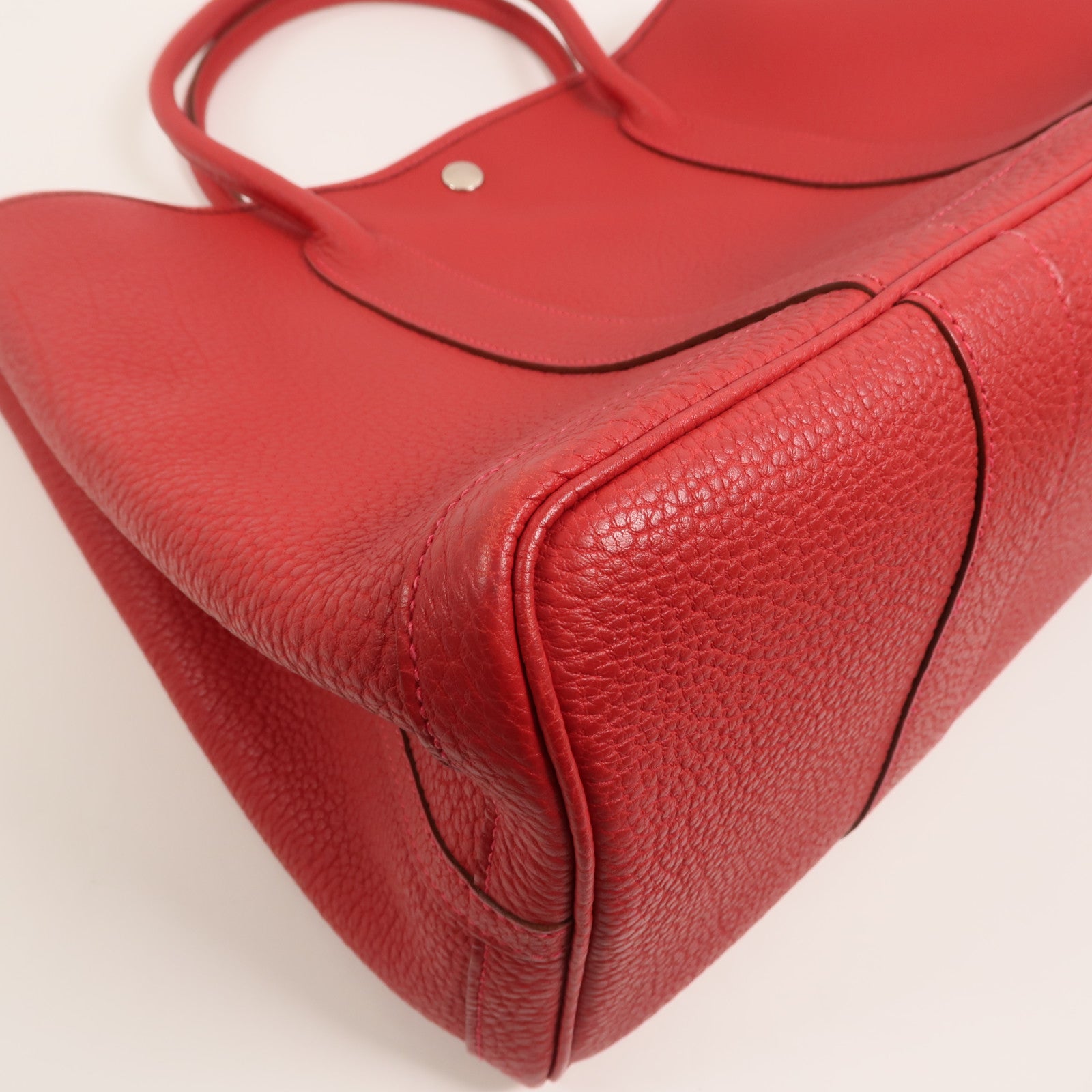 HERMES Country皮革Garden Party PM手挽袋Rouge Piment