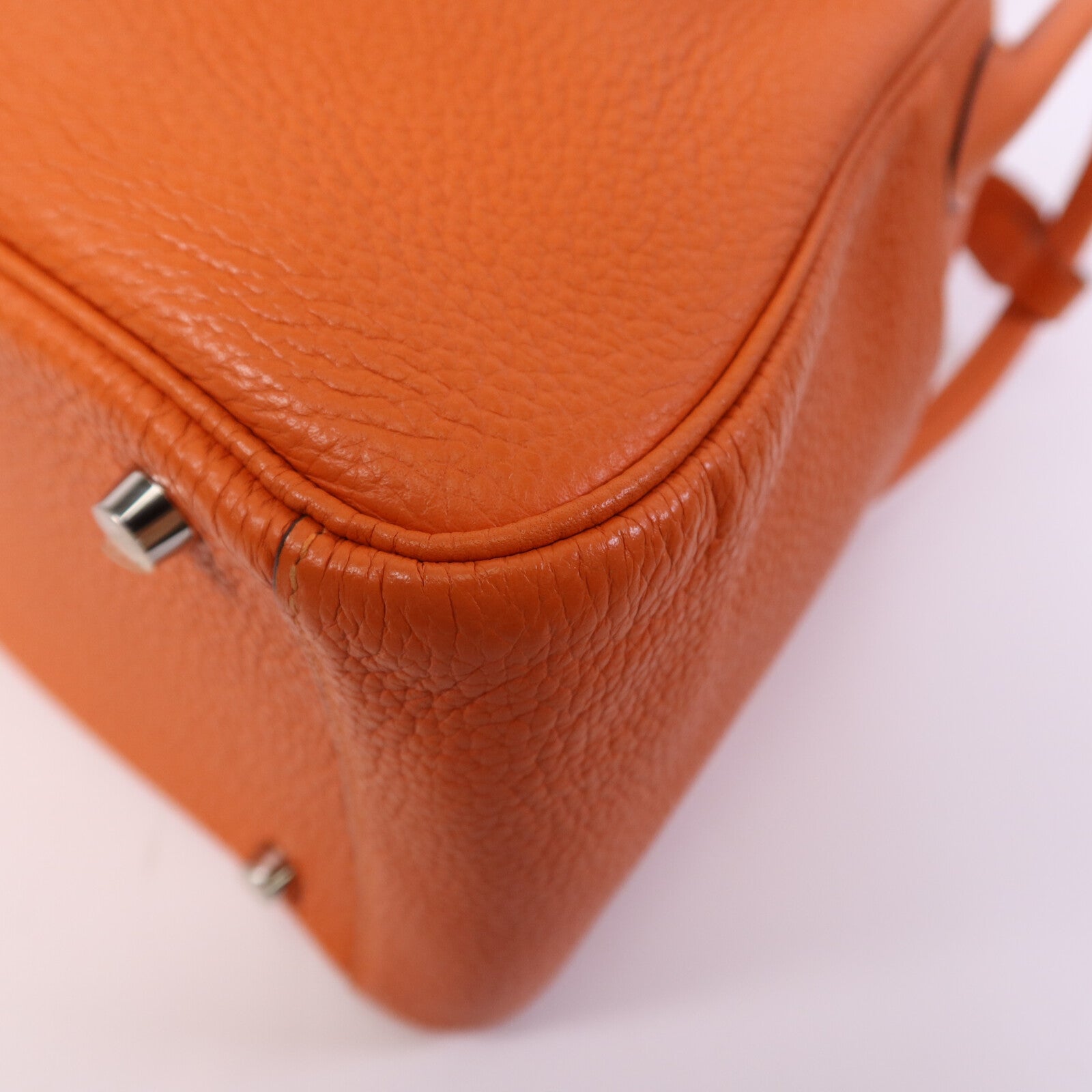 HERMES Clemence皮革Lindy 30銀扣手挽肩背兩用袋Feu