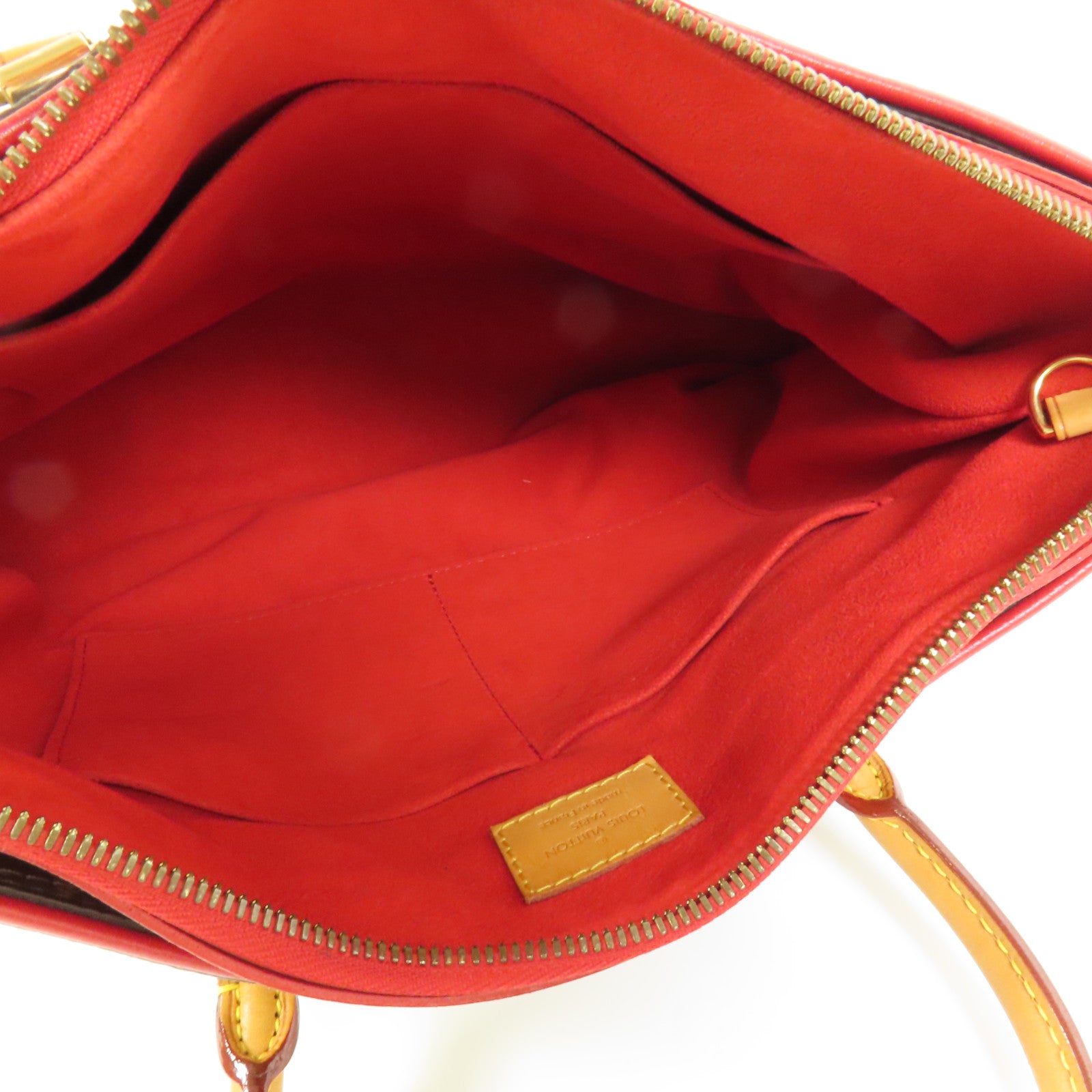 LOUIS VUITTON Monogram Pallas金扣手挽肩背兩用袋棕色/紅色