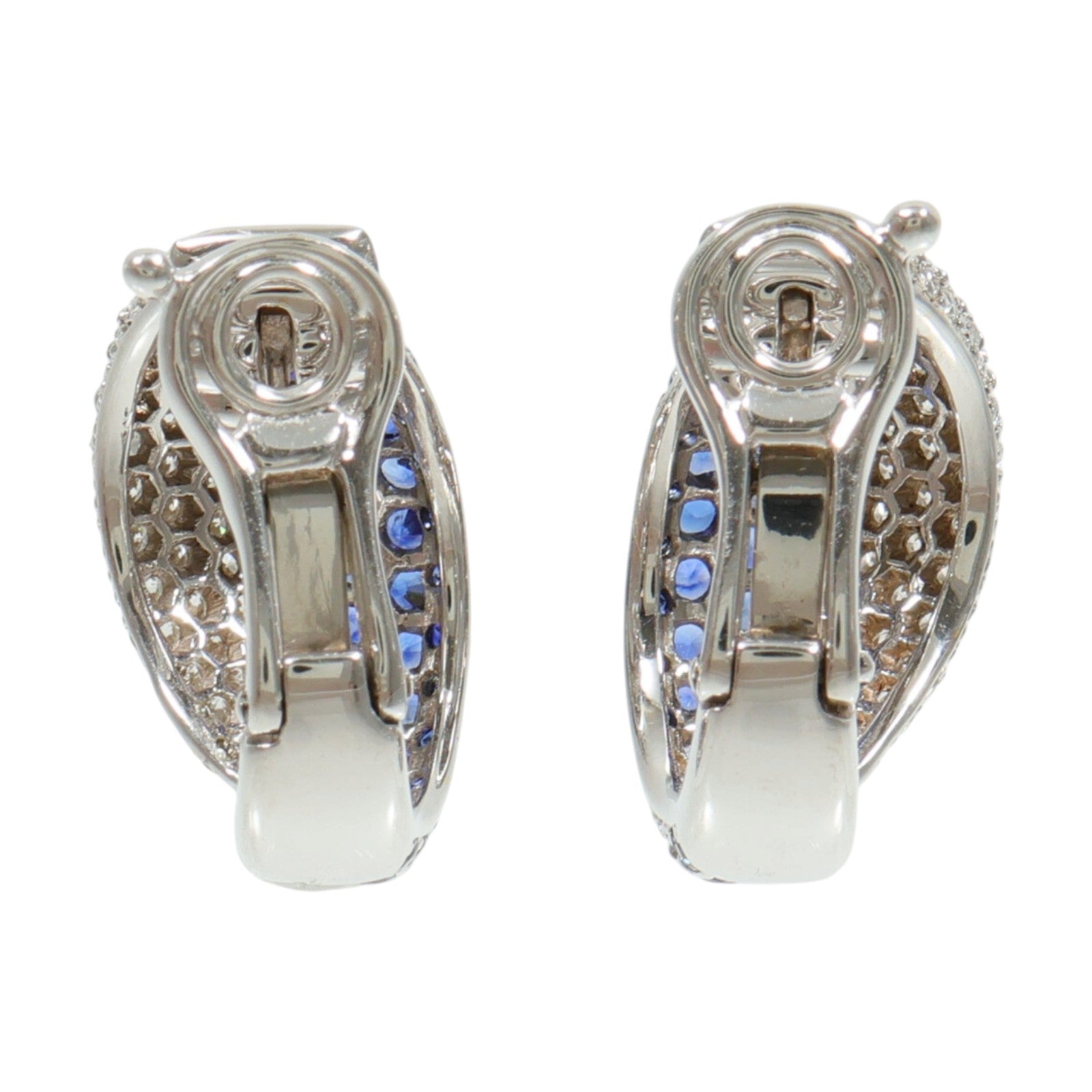 JEWELRY 18K白金Sapphire Diamond Earrings石/鑽石耳環