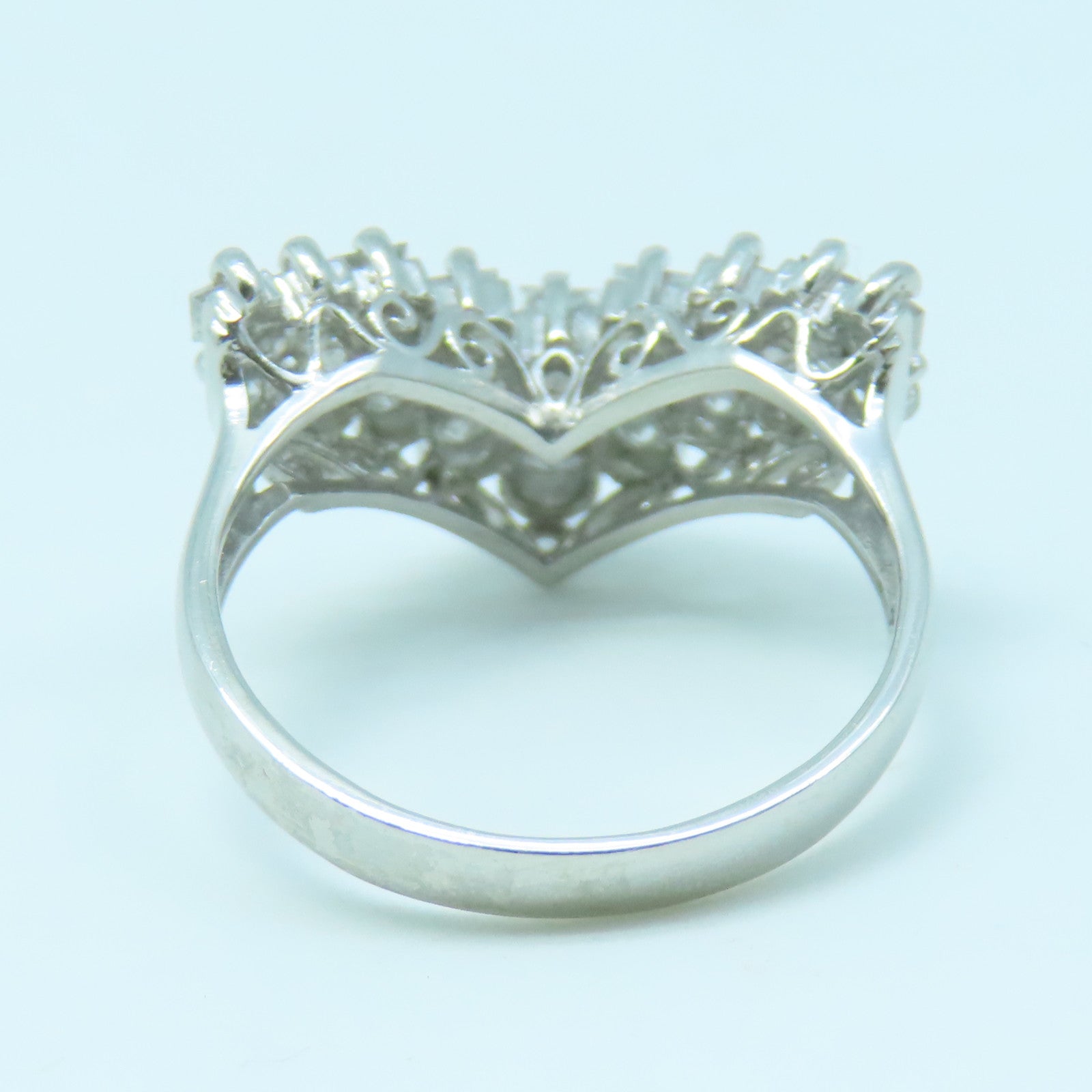 JEWELRY PT900 Platinum Diamond Ring 1.00ct Diamond Ring US#7