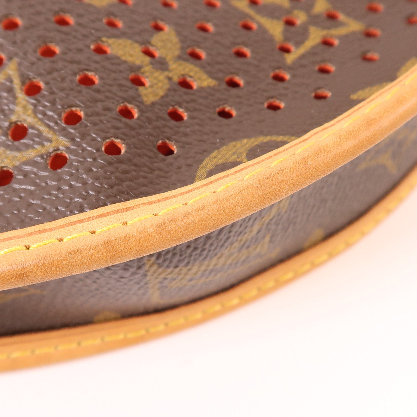 LOUIS VUITTON LV GHW Demi Lune Shoulder Bag M95178 Monogram Perfo Brown/Red