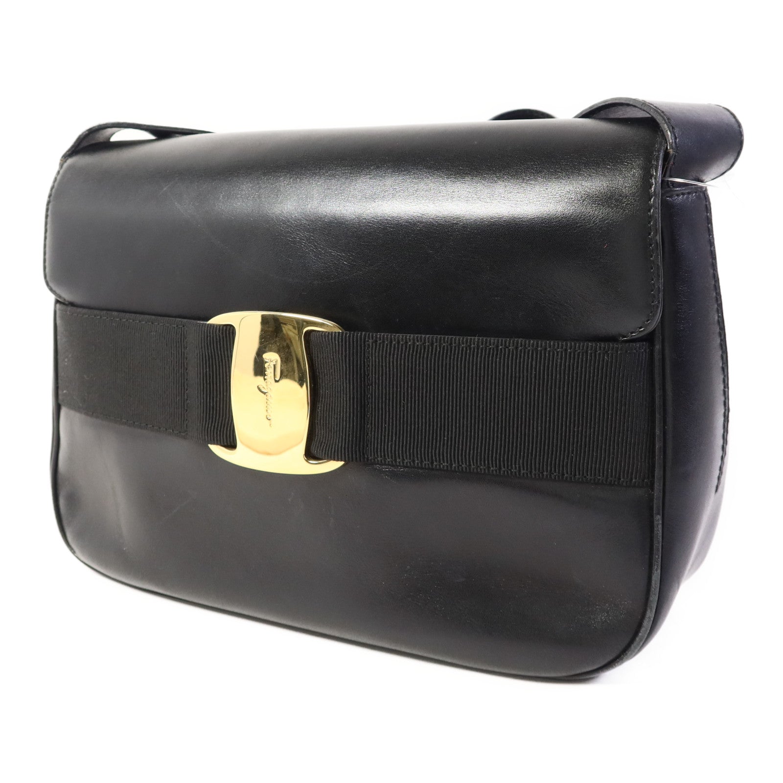 Salvatore Ferragamo 牛皮皮革Shoulder Bag金扣肩背袋