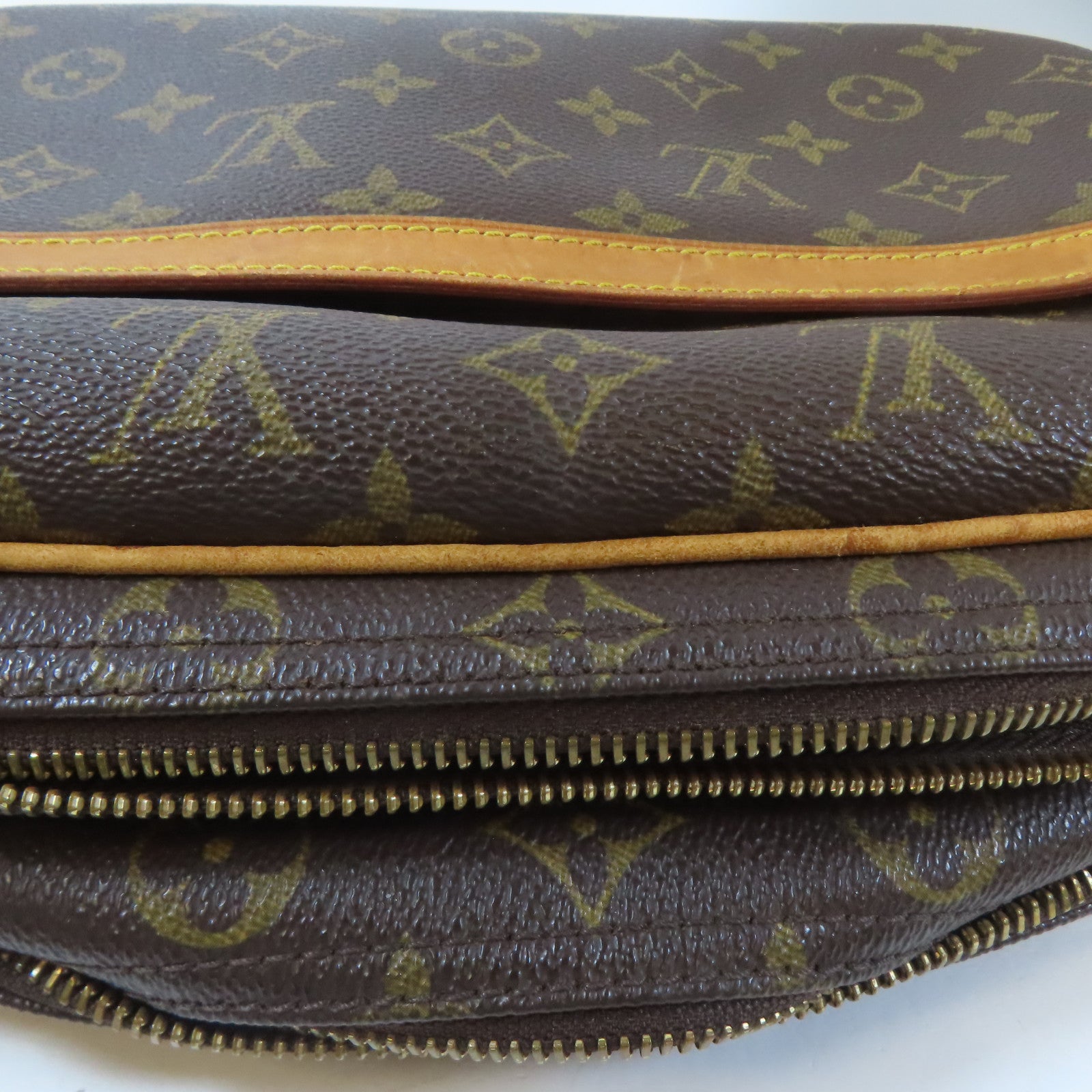 LOUIS VUITTON Monogram Reporter PM金扣肩背袋啡色