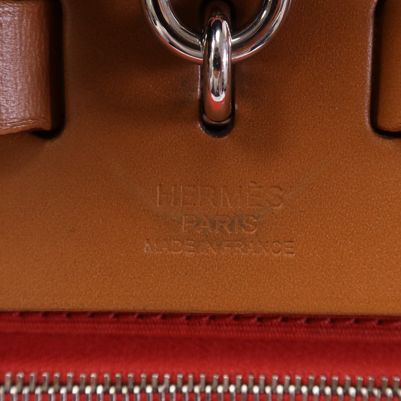 HERMES 帆布Herbag PM銀扣手挽肩背兩用袋Bougainvillea