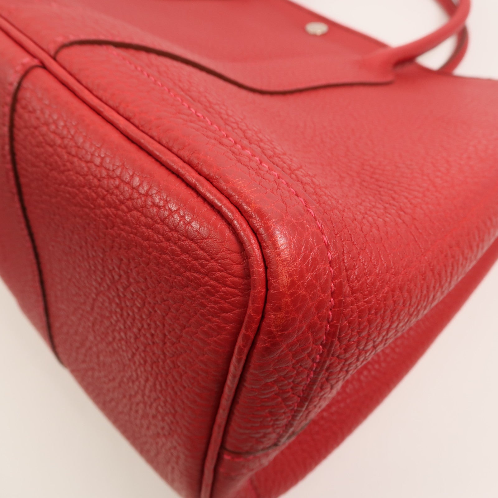 HERMES Country皮革Garden Party PM手挽袋Rouge Piment