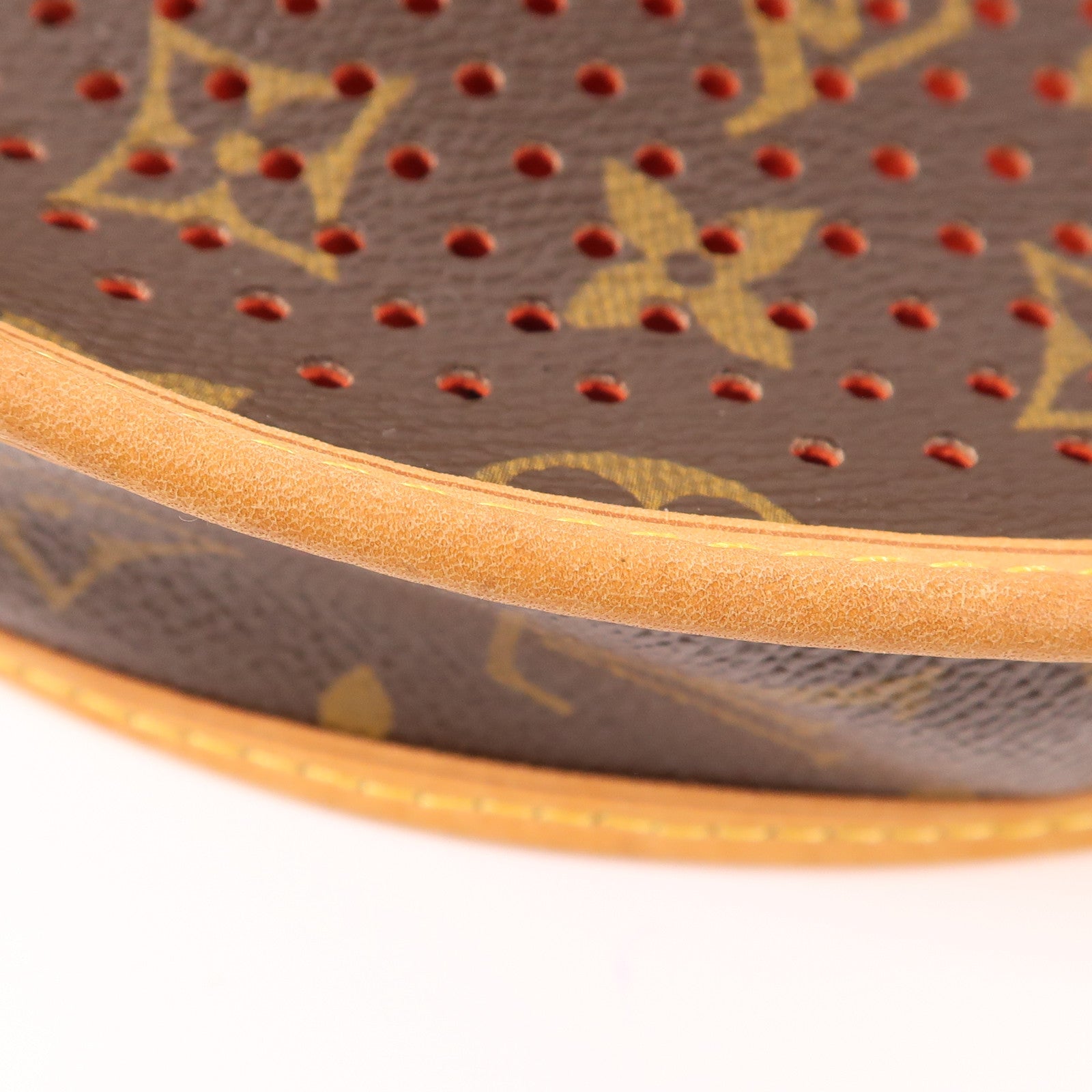 LOUIS VUITTON LV GHW Demi Lune Shoulder Bag M95178 Monogram Perfo Brown/Red