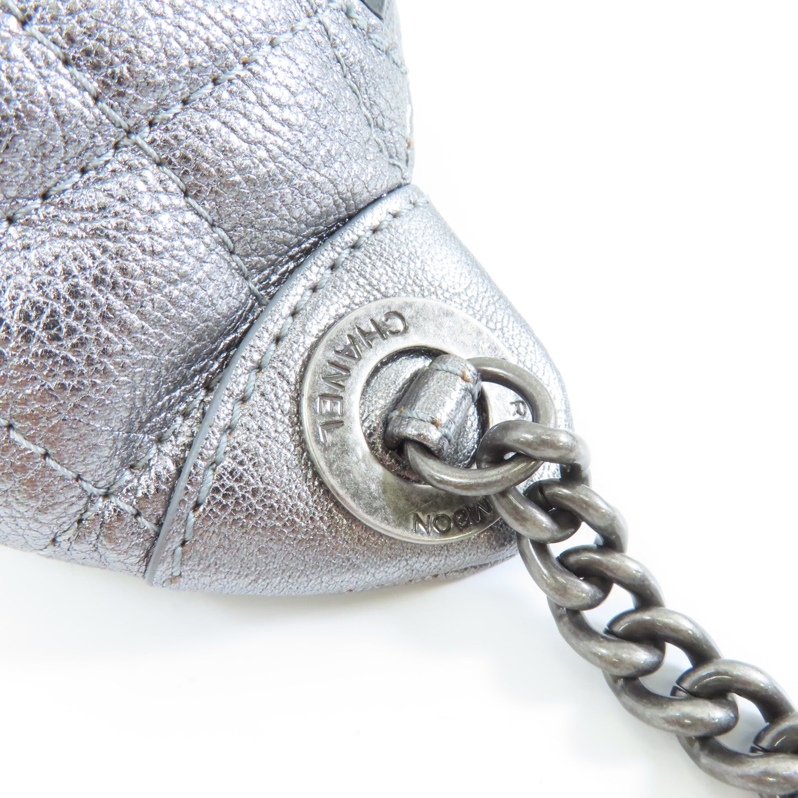 CHANEL 【激減優惠】菱格牛皮皮革15A Belt Bag銀扣腰包銀色