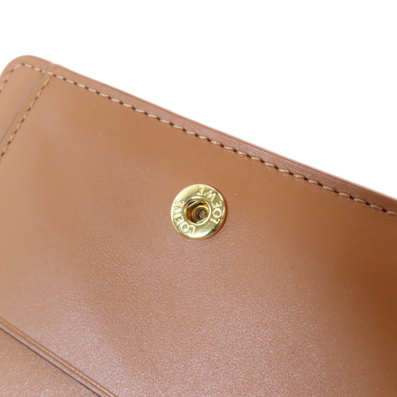 LOEWE 牛皮皮革Puzzle Zip Wallet金扣錢包灰色/啡色