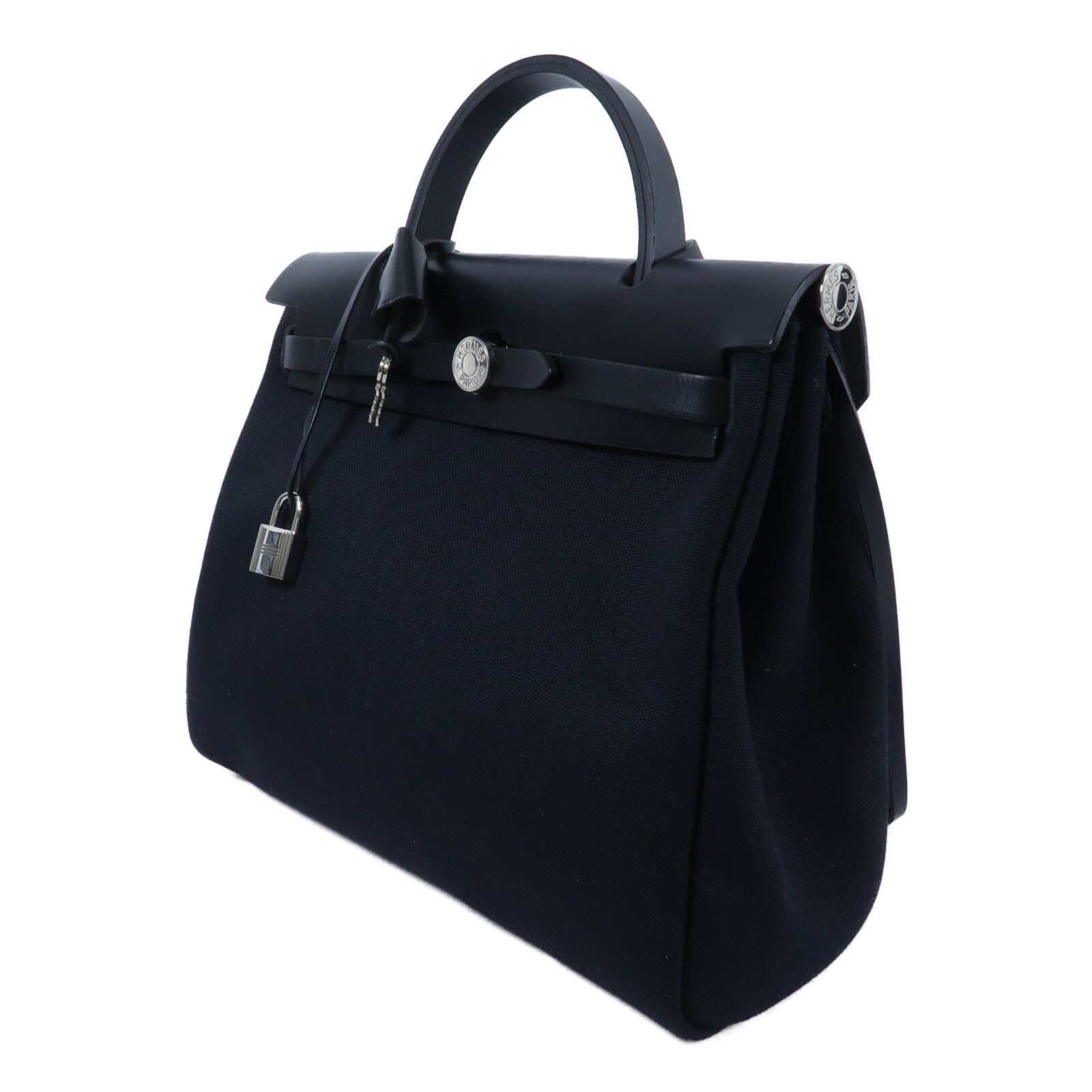 HERMES 帆布Herbag PM手挽肩背兩用袋Noir