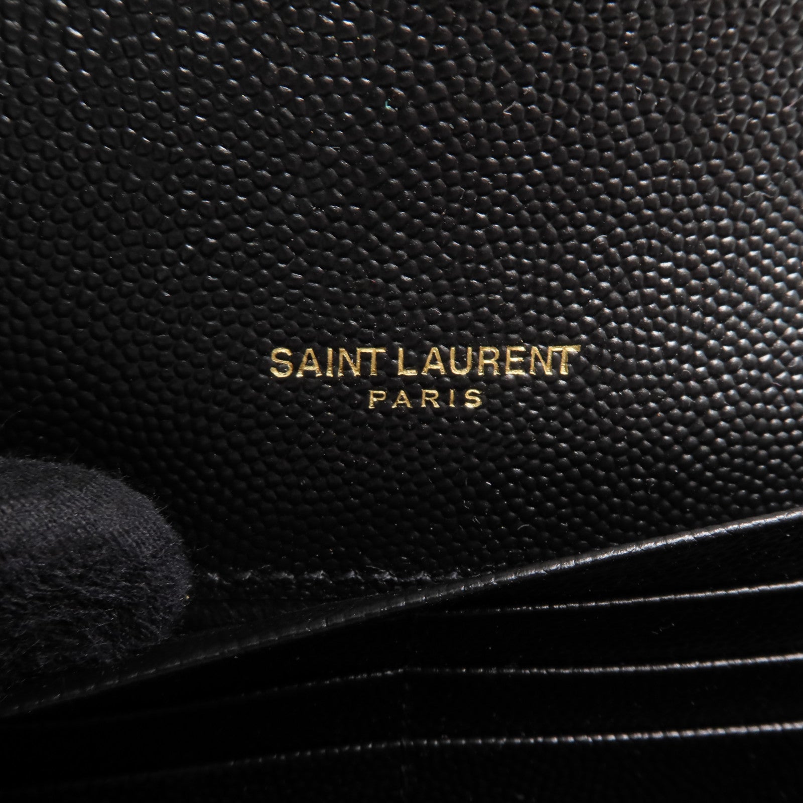 SAINT LAURENT 牛皮皮革Long Wallet金扣長錢包