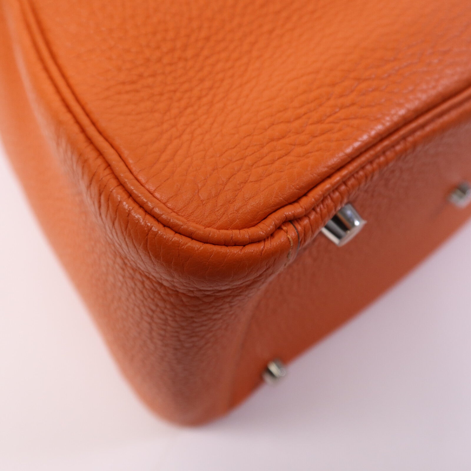 HERMES Clemence皮革Lindy 30銀扣手挽肩背兩用袋Feu