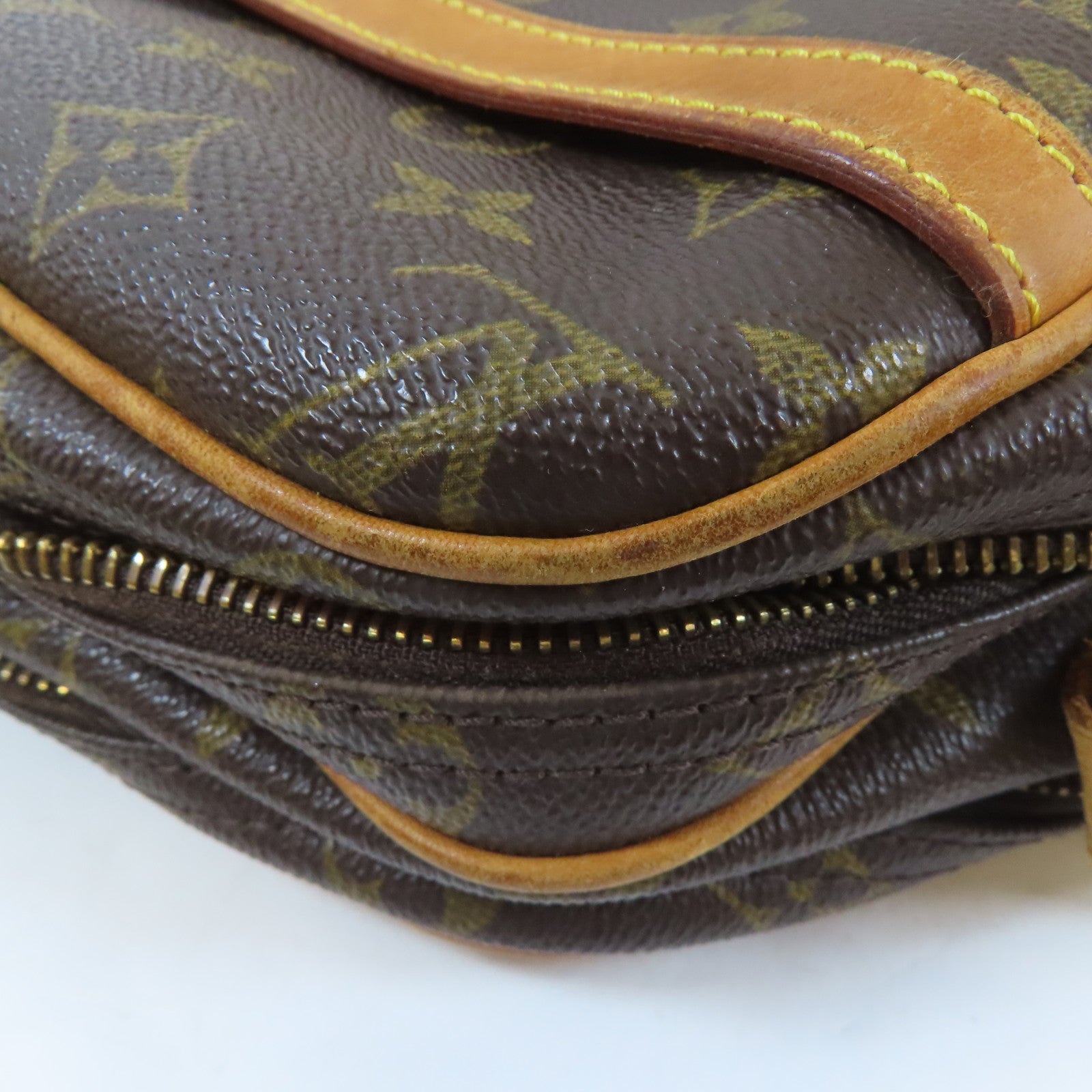 LOUIS VUITTON Monogram Reporter PM金扣肩背袋啡色