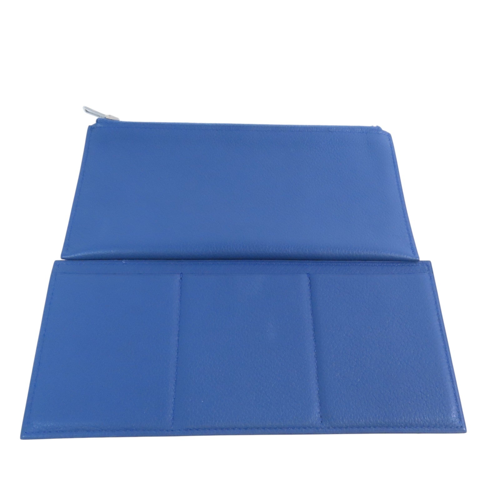 HERMES Evercolor皮革Passant Logue Wallet銀扣長錢包