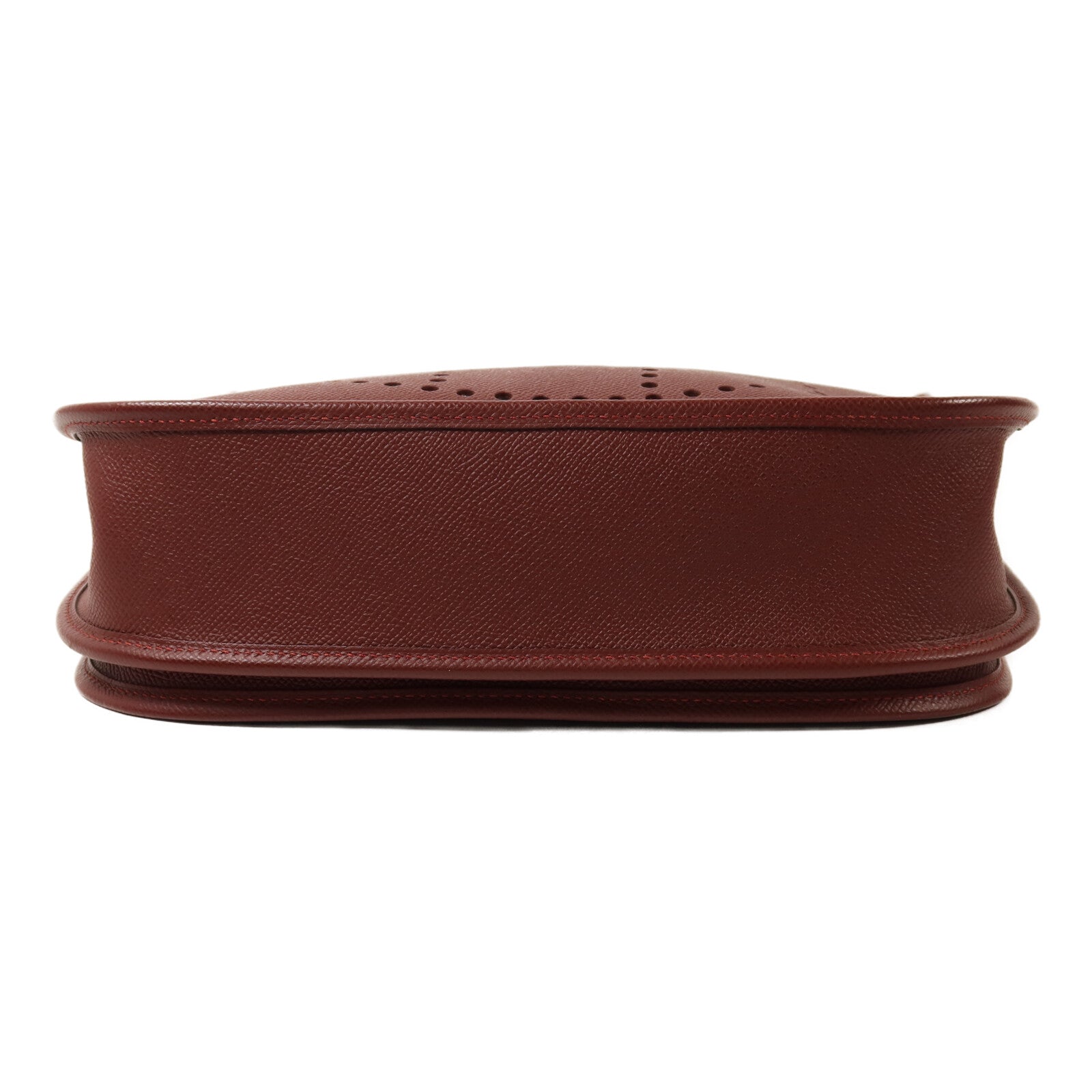 HERMES Epsom皮革Evelyne PM銀扣肩背袋Rouge H