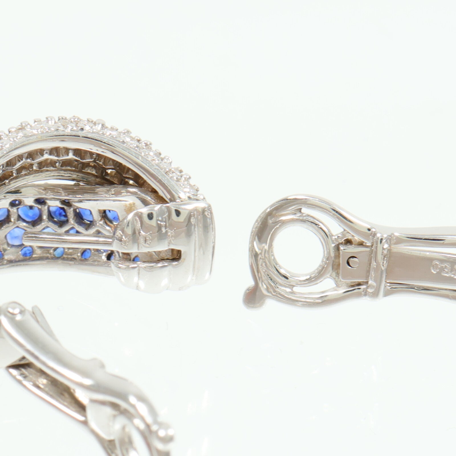 JEWELRY 18K白金Sapphire Diamond Earrings石/鑽石耳環