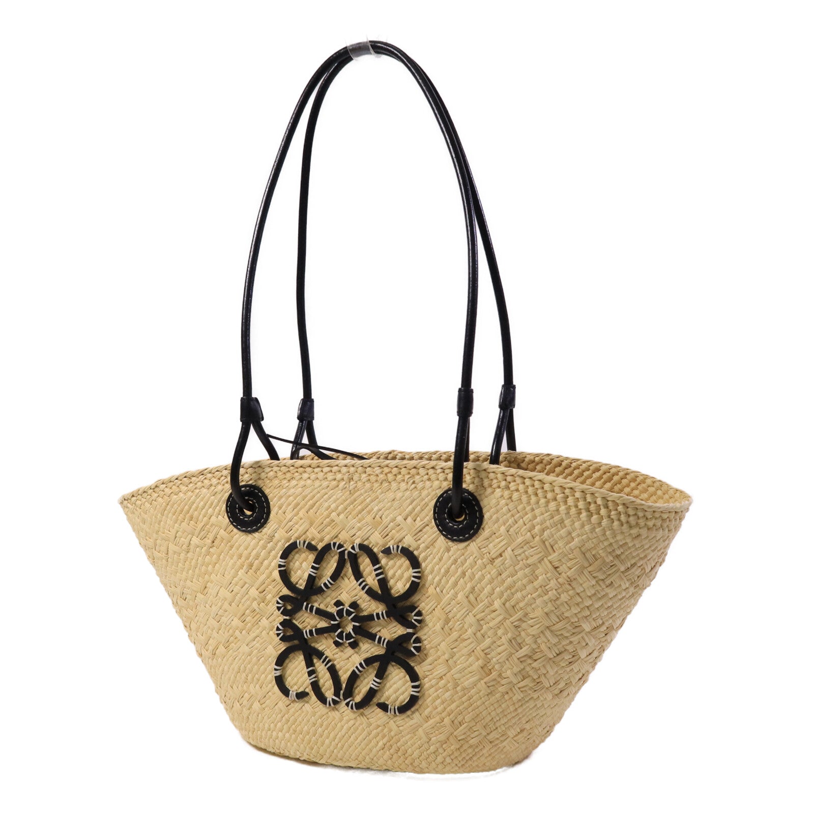 LOEWE Iraca Palm/皮革Small Anagram Basket Bag手挽袋