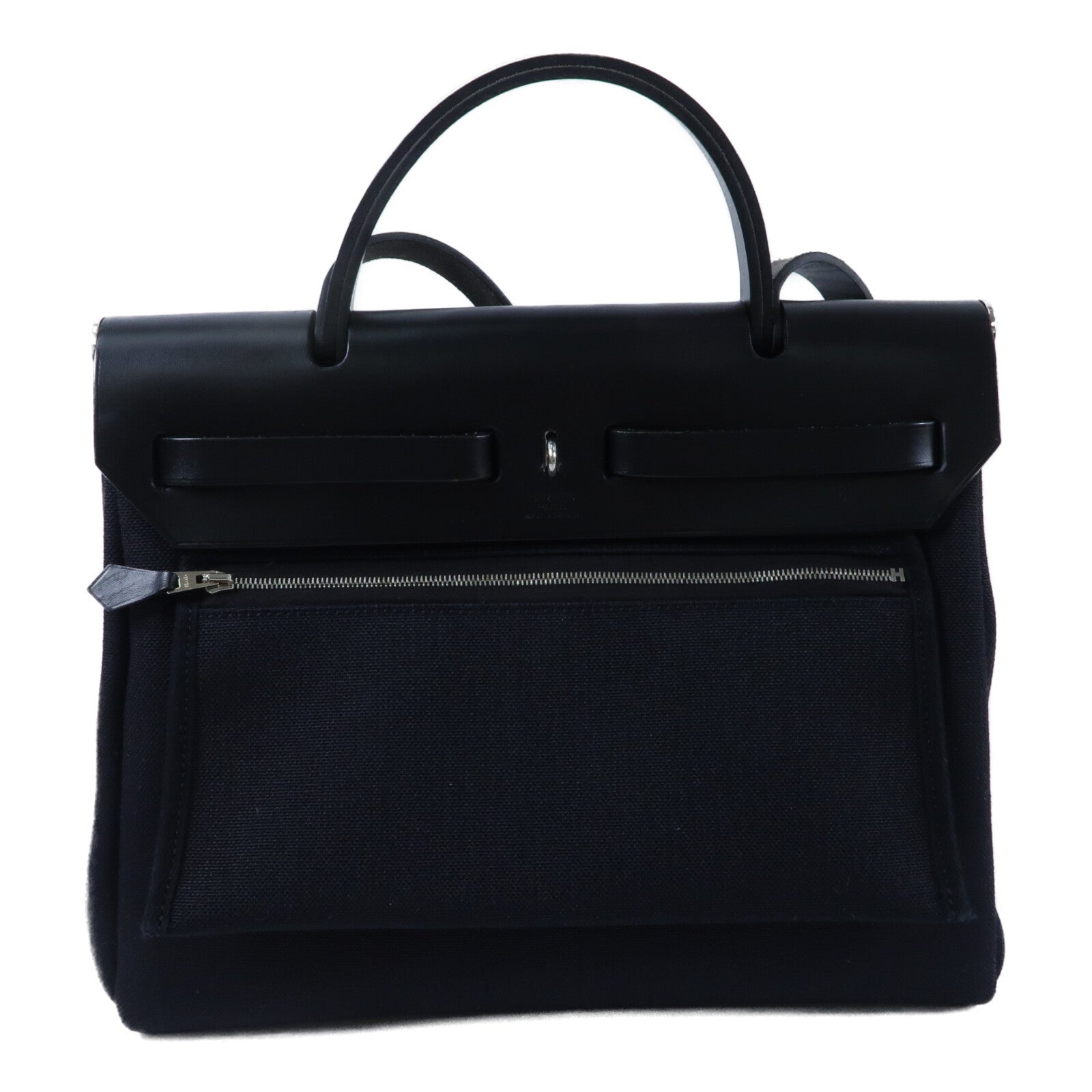 HERMES 帆布Herbag PM手挽肩背兩用袋Noir
