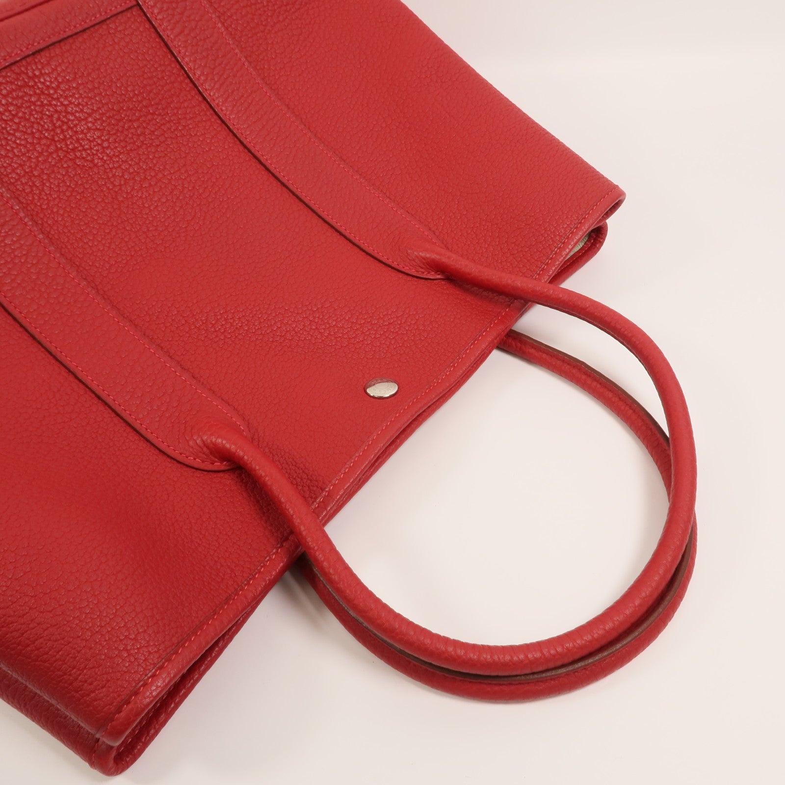 HERMES Country皮革Garden Party PM手挽袋Rouge Piment