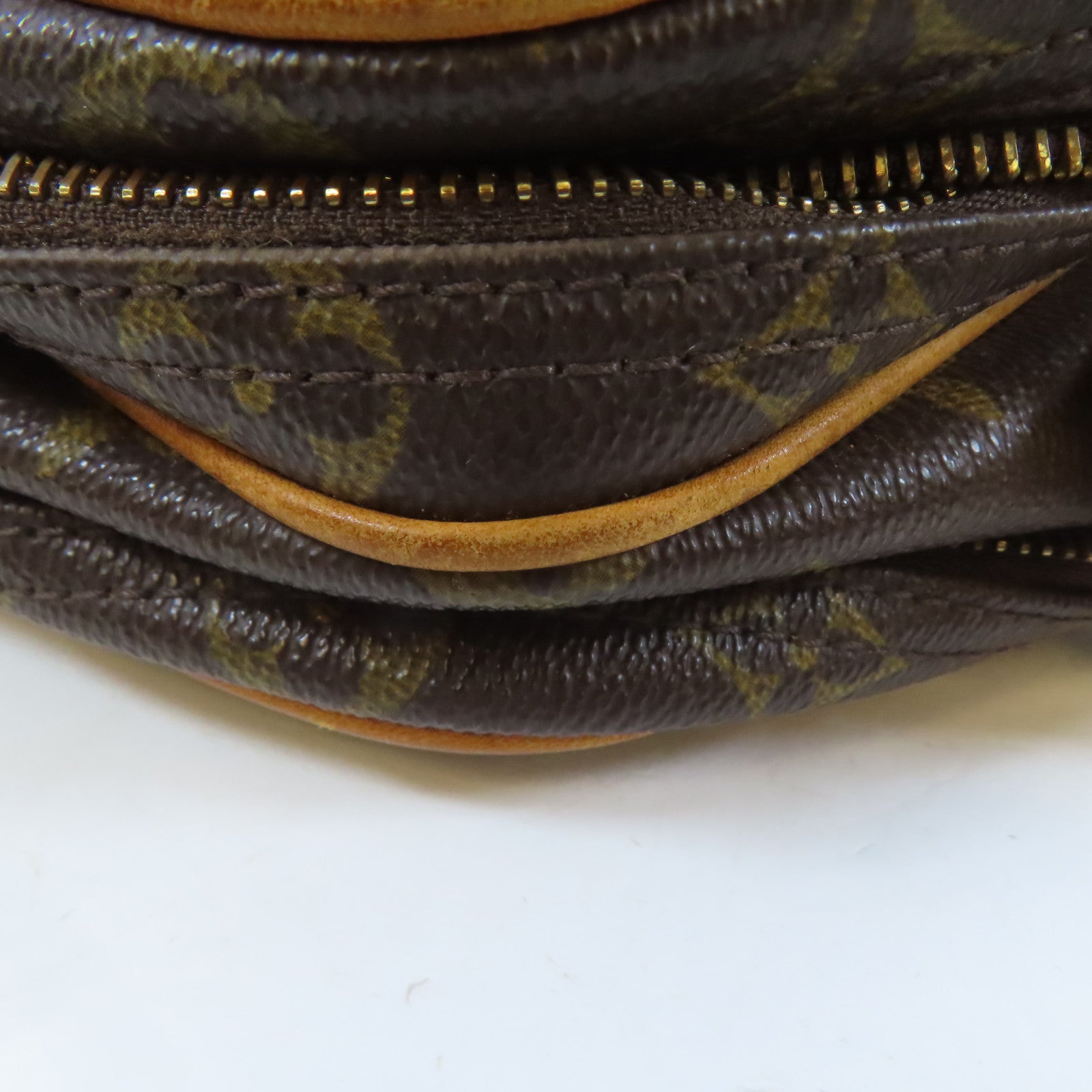 LOUIS VUITTON Monogram Reporter PM金扣肩背袋啡色