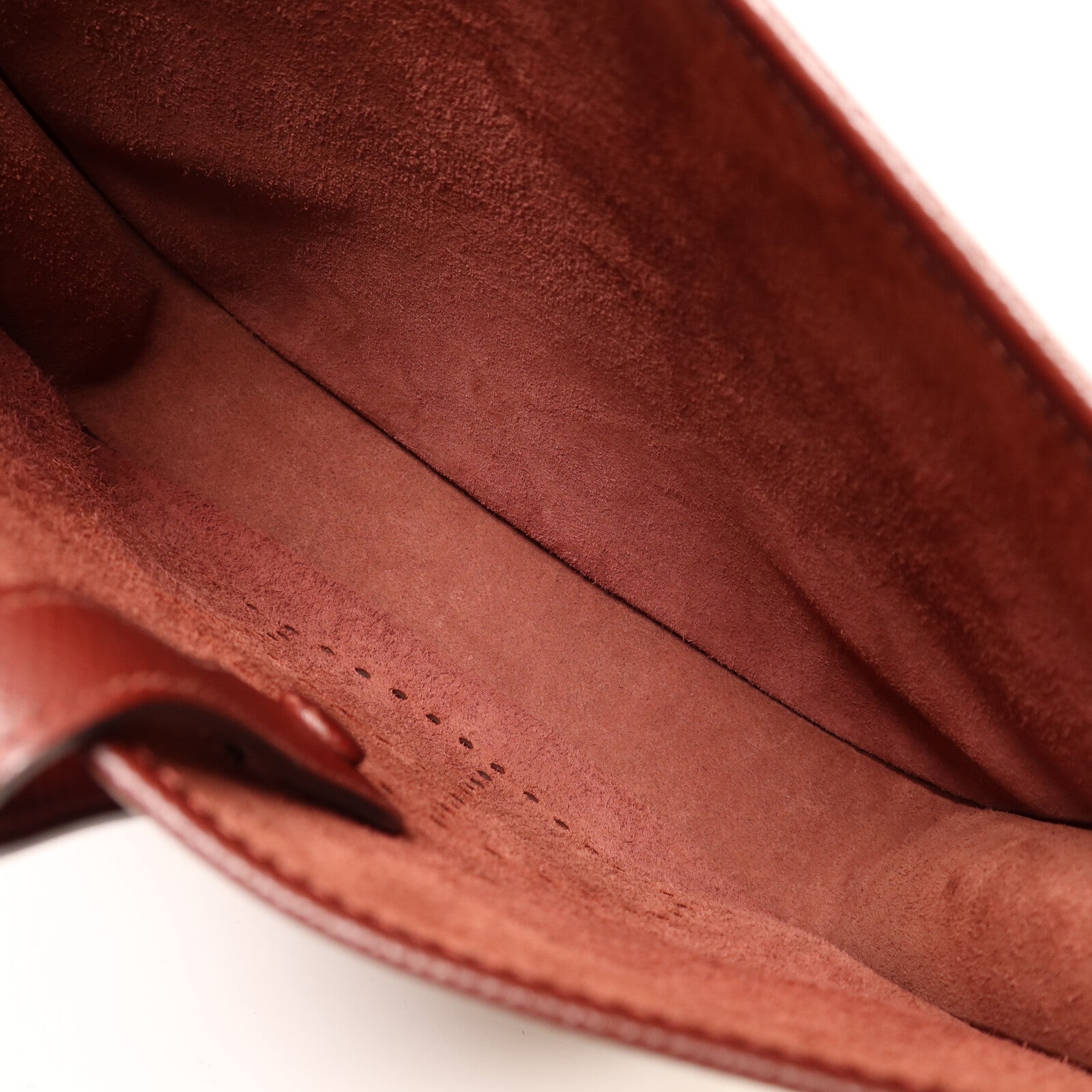 HERMES Epsom皮革Evelyne PM銀扣肩背袋Rouge H